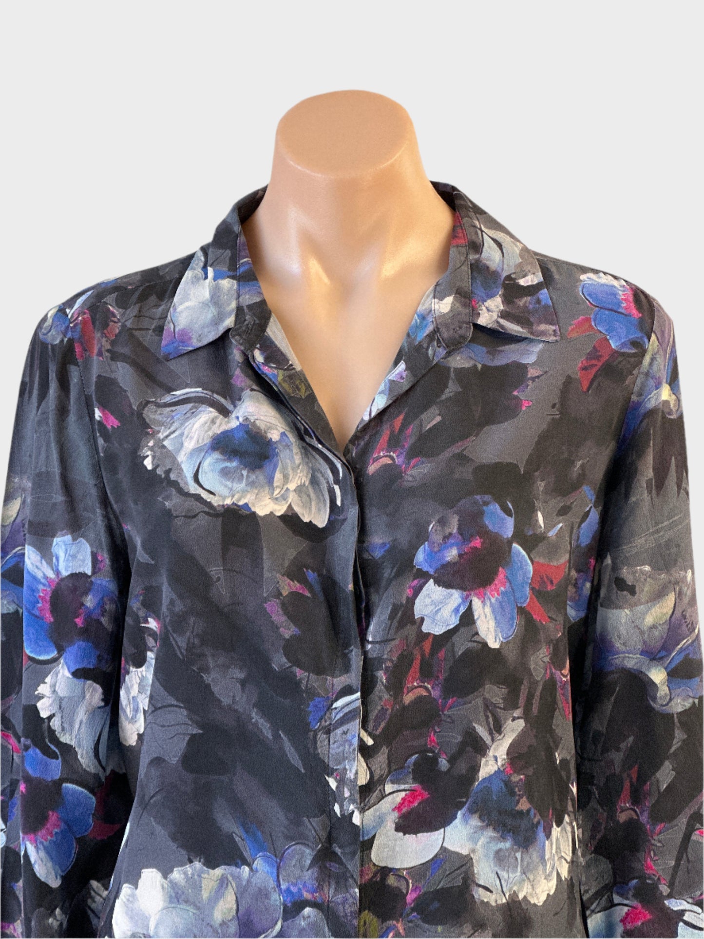 David Lawrence | shirt | size 14 | long sleeve | 100% silk