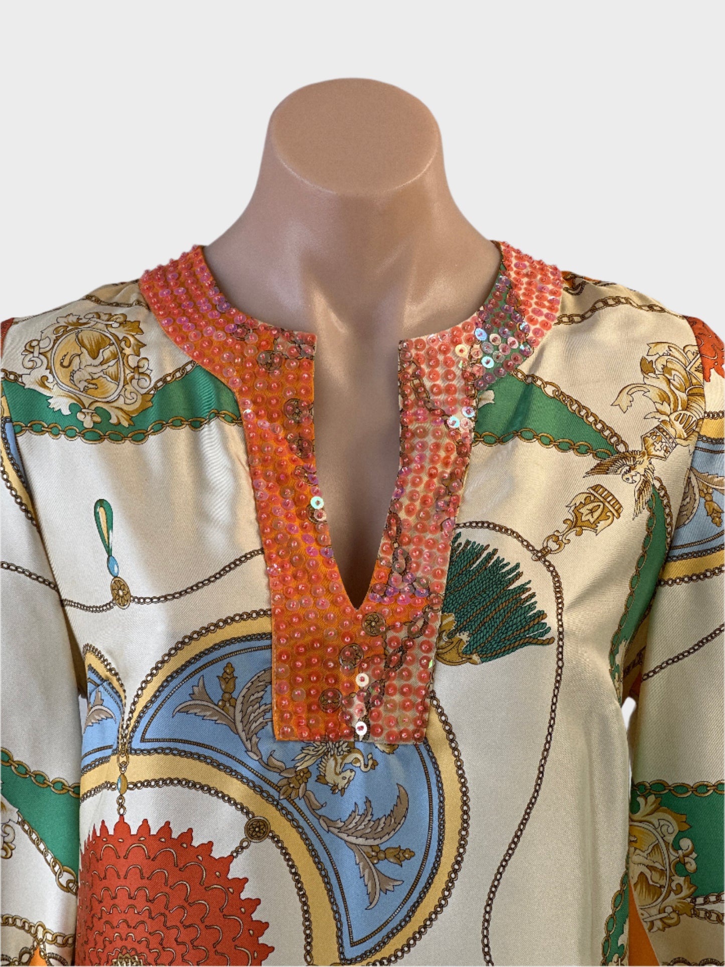 Sarissa | top | size 8 | three quarter sleeve | 100% silk