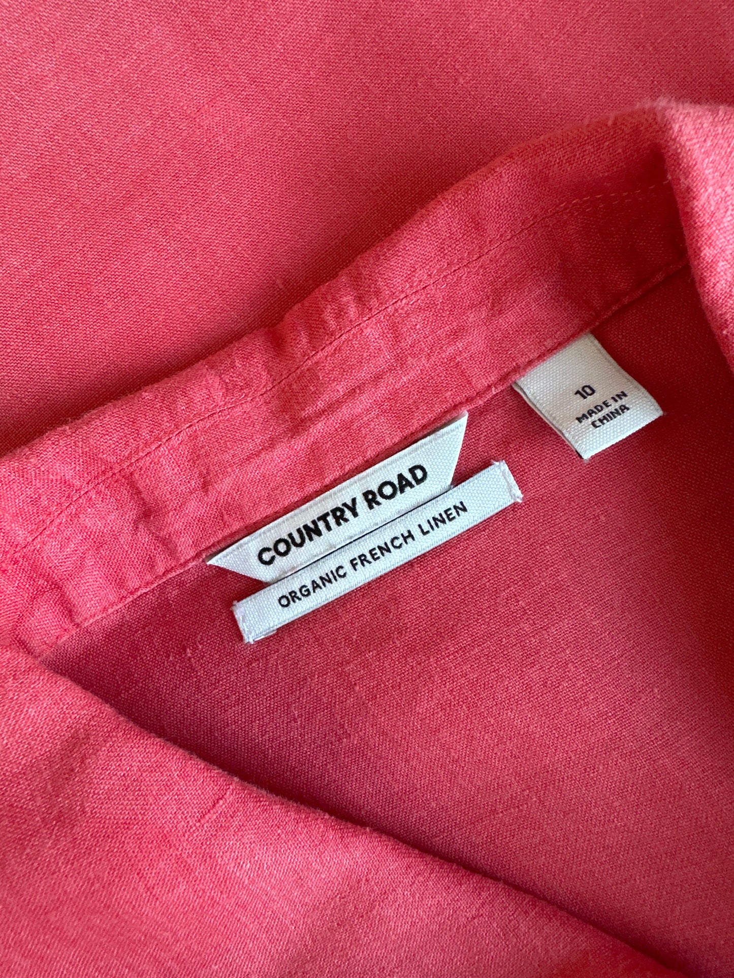 Country Road | top | size 10 | elbow length sleeve | 100% organic linen