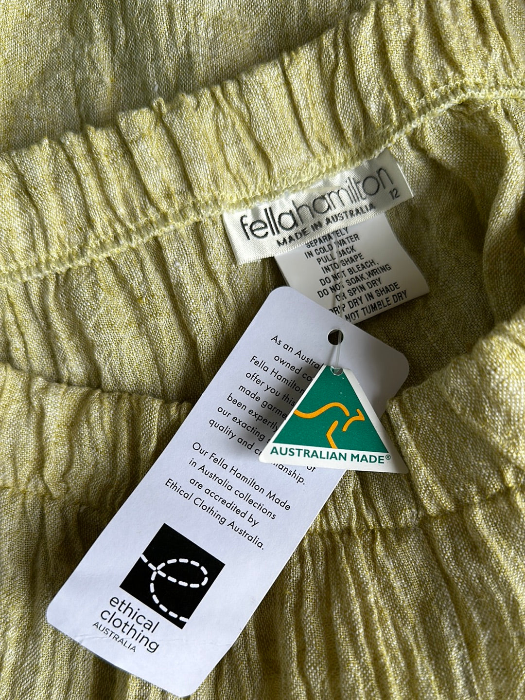 Fella Hamilton | pants | size 12 | straight leg | 100% linen | new with tags | made in Australia 🇦🇺