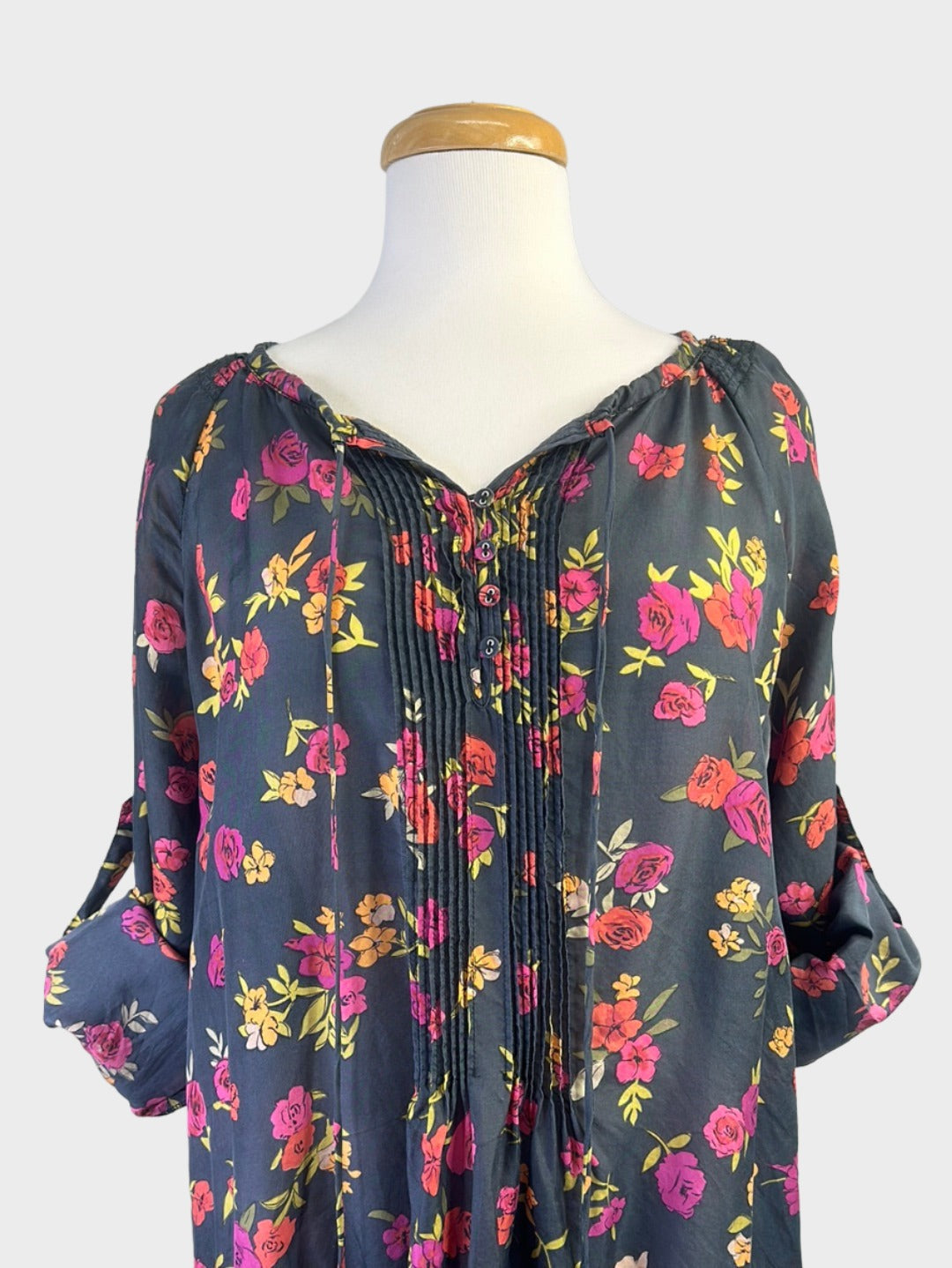 Johnny Was | Los Angeles | dress | size 14 | knee length | 100% silk | made in the USA