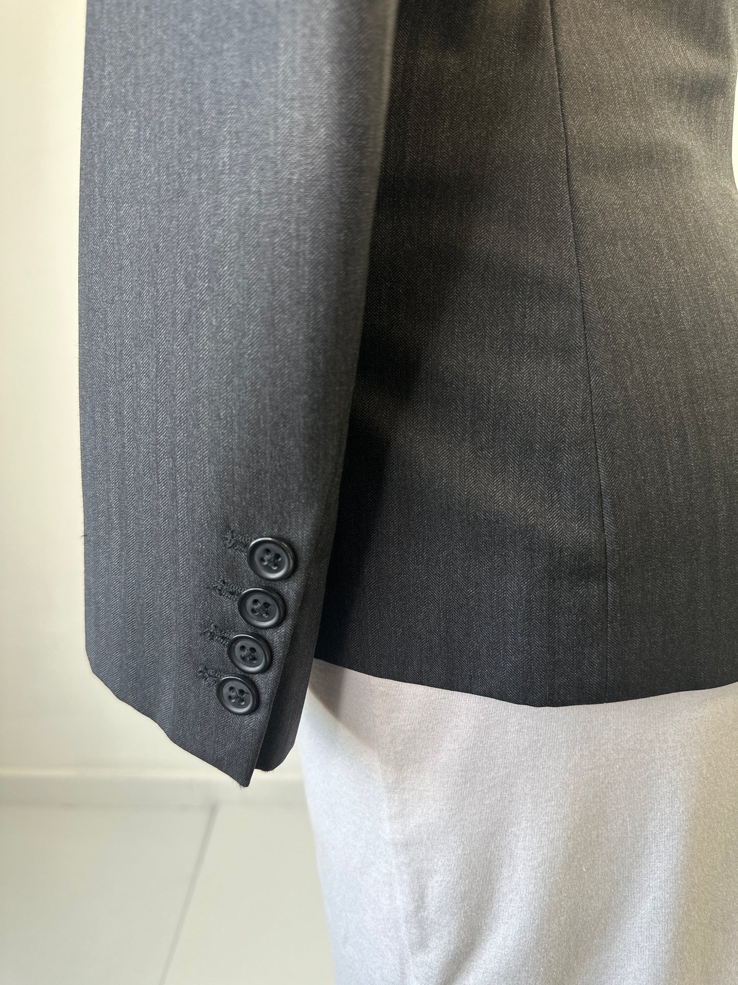 Herringbone | jacket | size 10 | single breasted | 100% wool