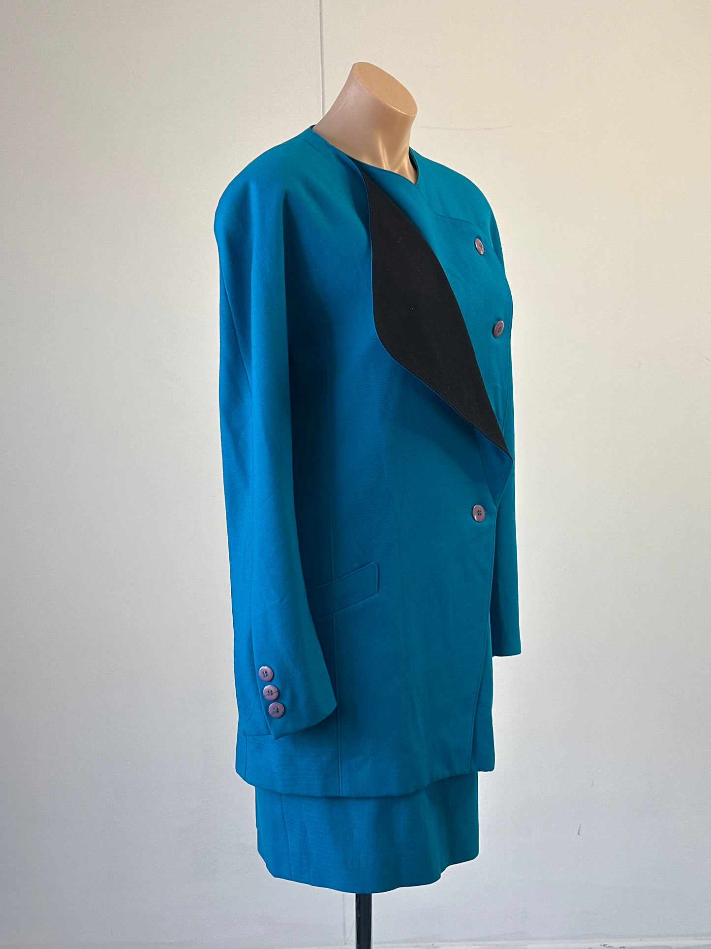 DIGBYS | vintage 80's | skirt & jacket set | size 14 | knee length | 100% wool | made in Italy