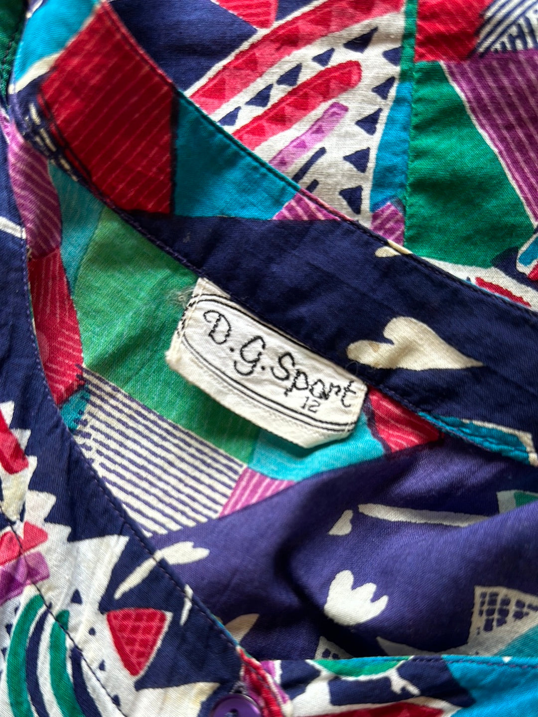 DG Sports | vintage 80's | top & shorts set | size 12 | knee length | 100% cotton