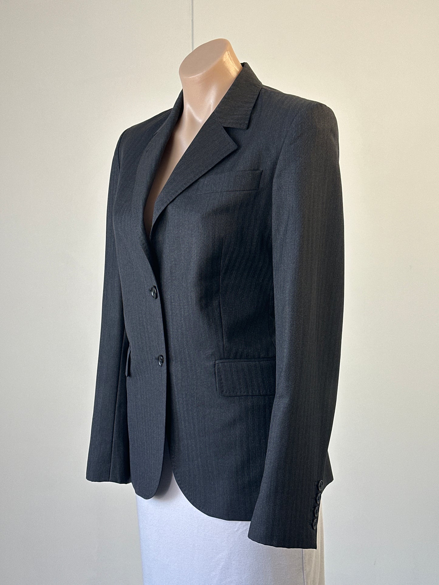 Herringbone | jacket | size 10 | single breasted | 100% wool