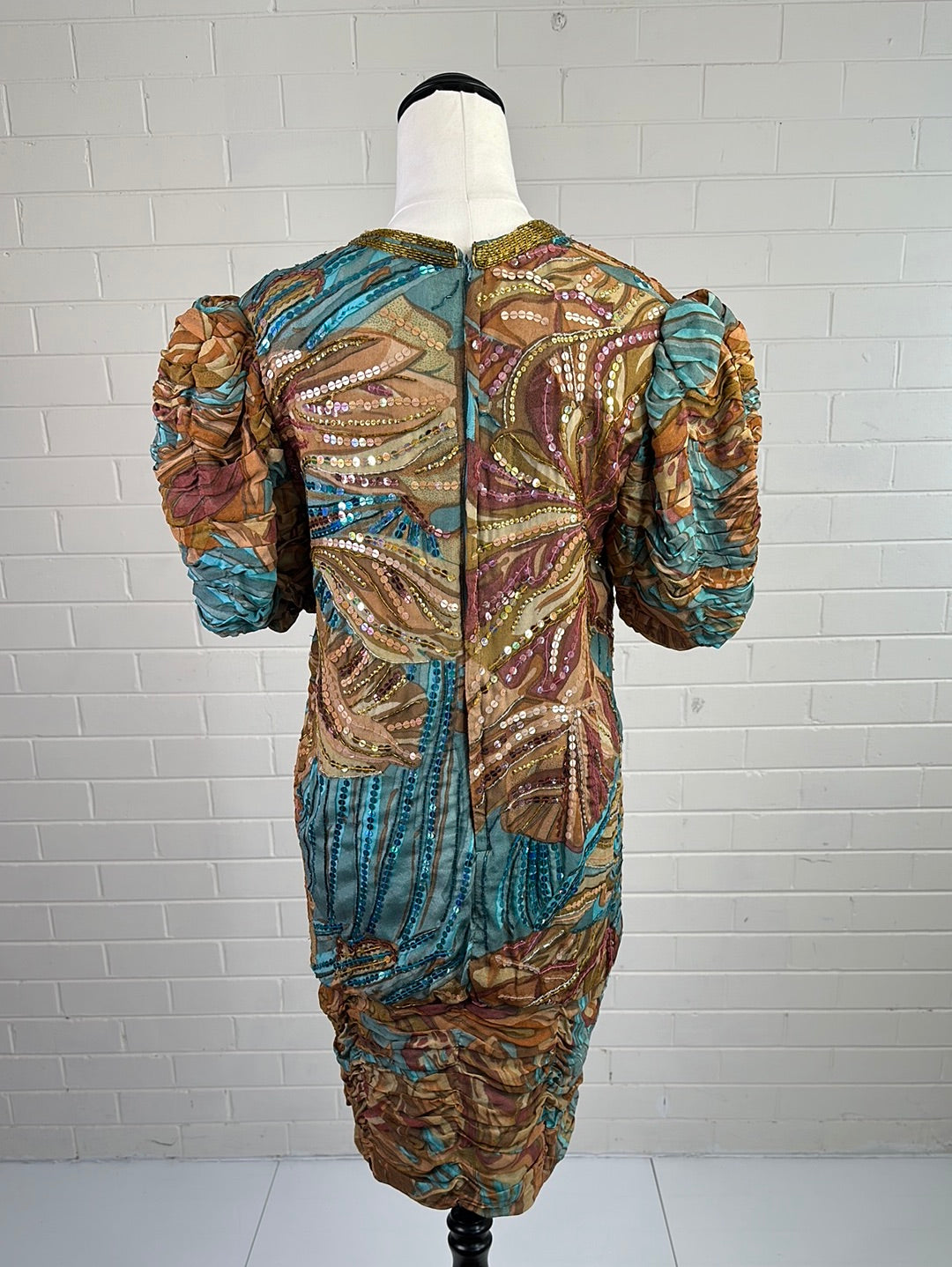 Judith Ann Creations | New York | vintage 80's | dress | size 8 | knee length | 100% silk