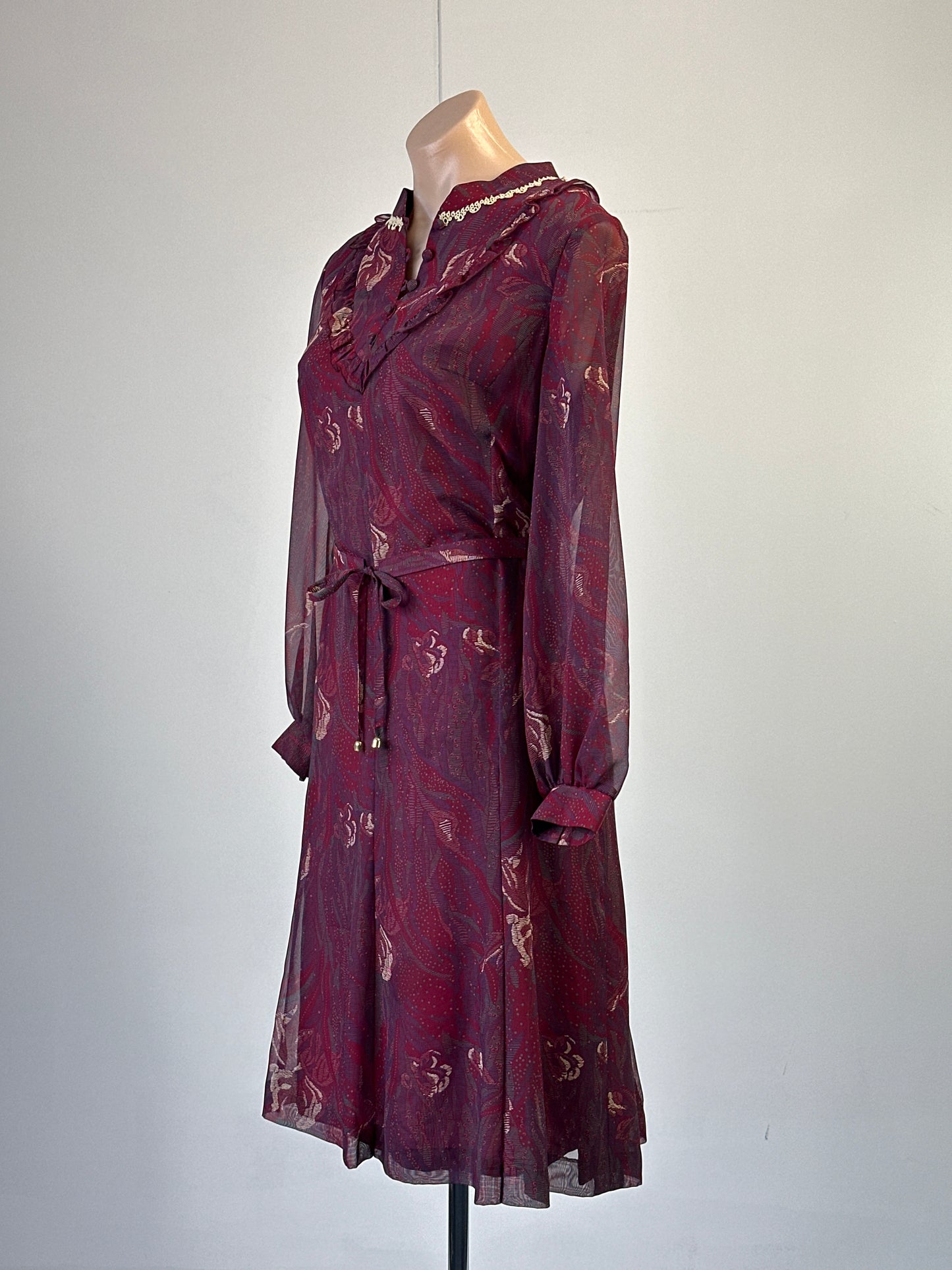 No label | vintage 70's | dress | size 10 | midi length