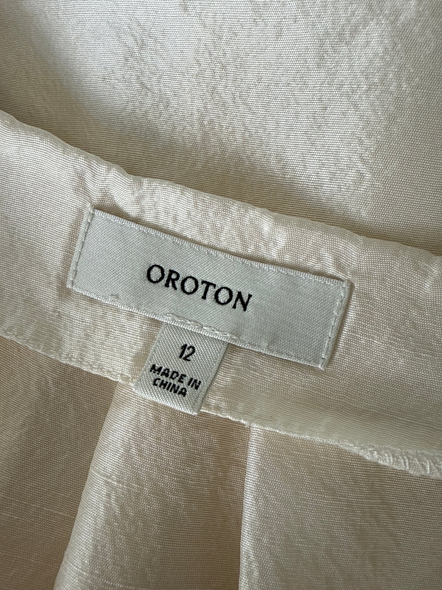Oroton | shirt | size 12 | three quarter sleeve | 100% silk
