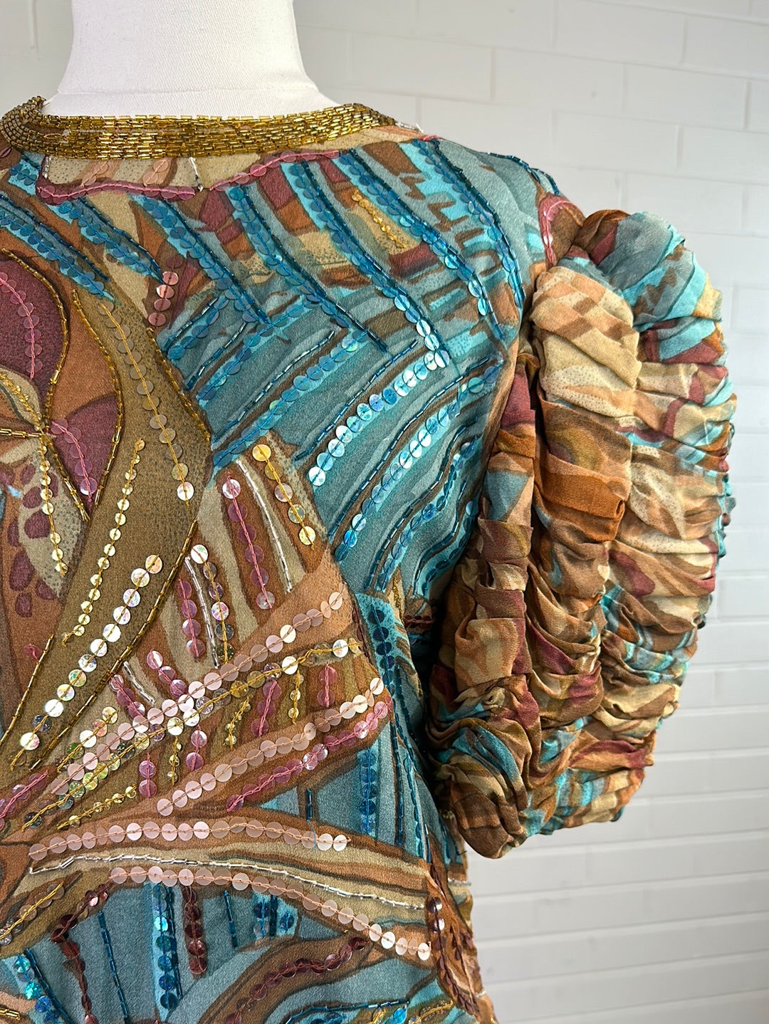 Judith Ann Creations | New York | vintage 80's | dress | size 8 | knee length | 100% silk