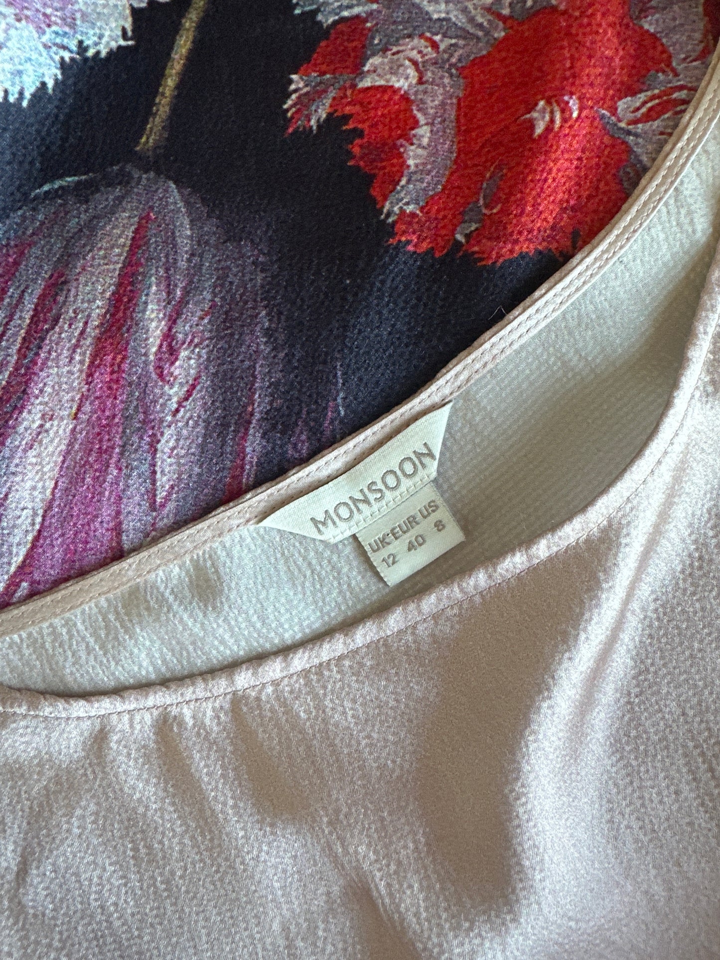 Monsoon | UK | dress | size 12 | knee length | 100% silk