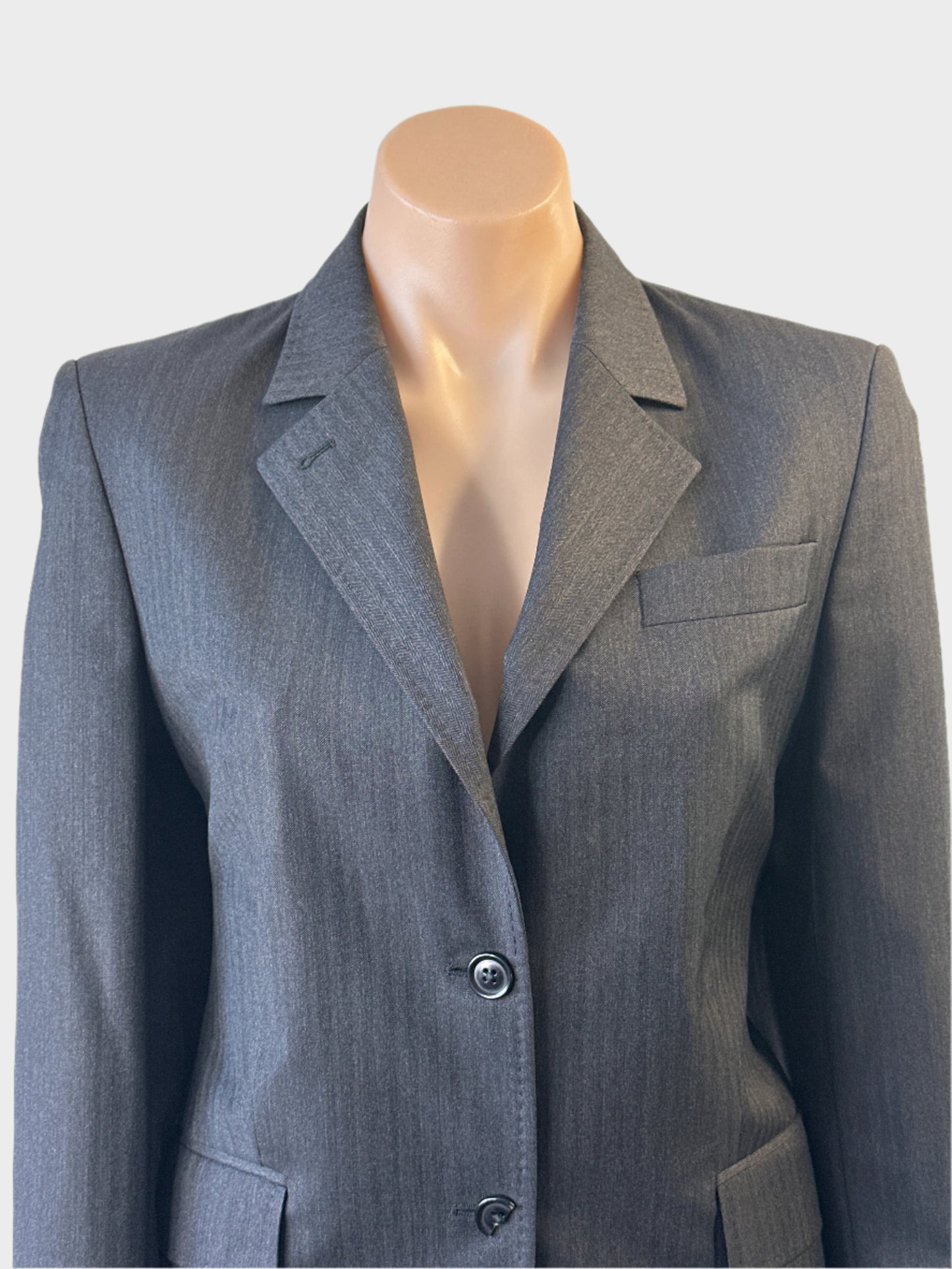 Herringbone | jacket | size 10 | single breasted | 100% wool