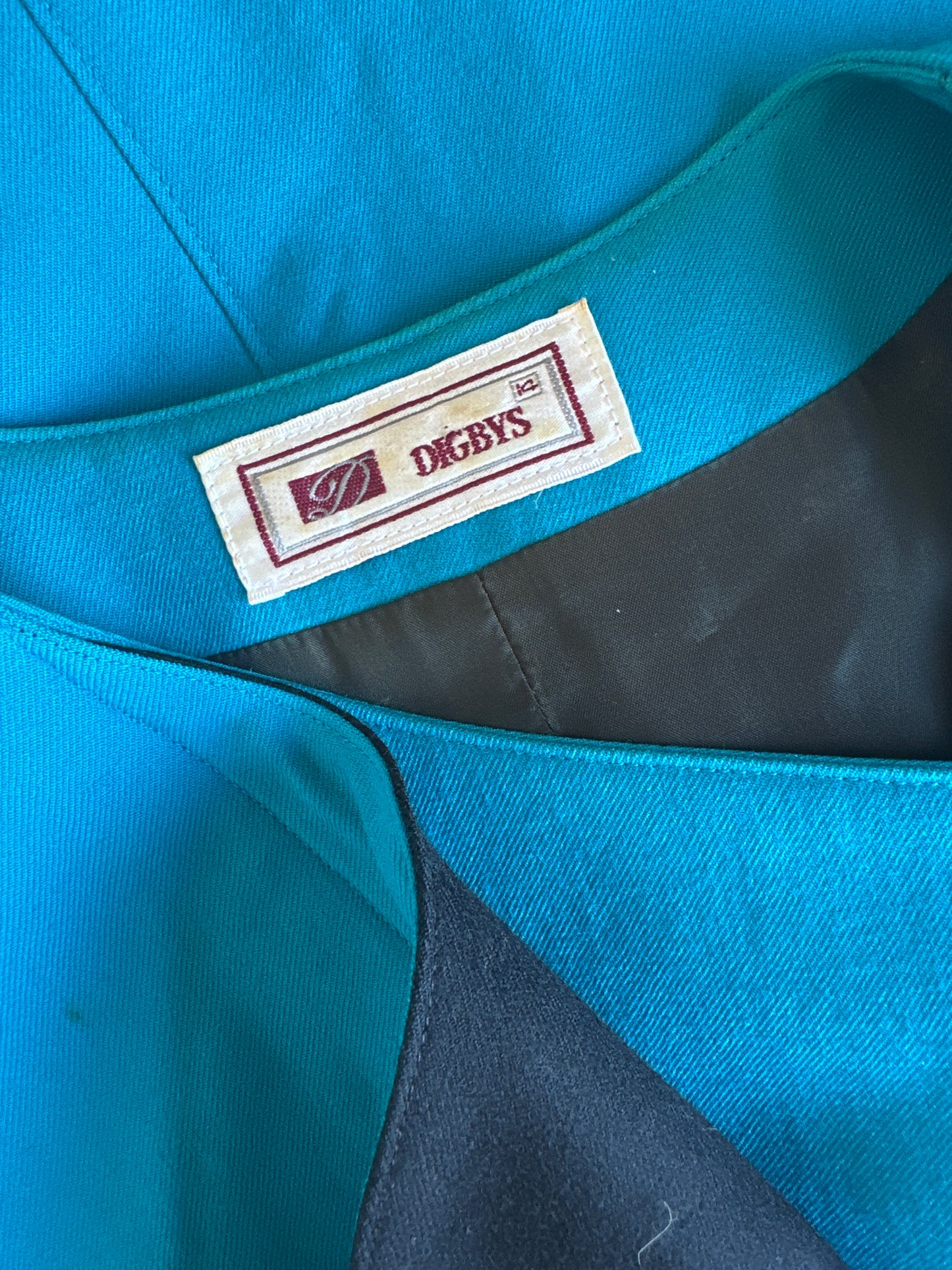 DIGBYS | vintage 80's | skirt & jacket set | size 14 | knee length | 100% wool | made in Italy