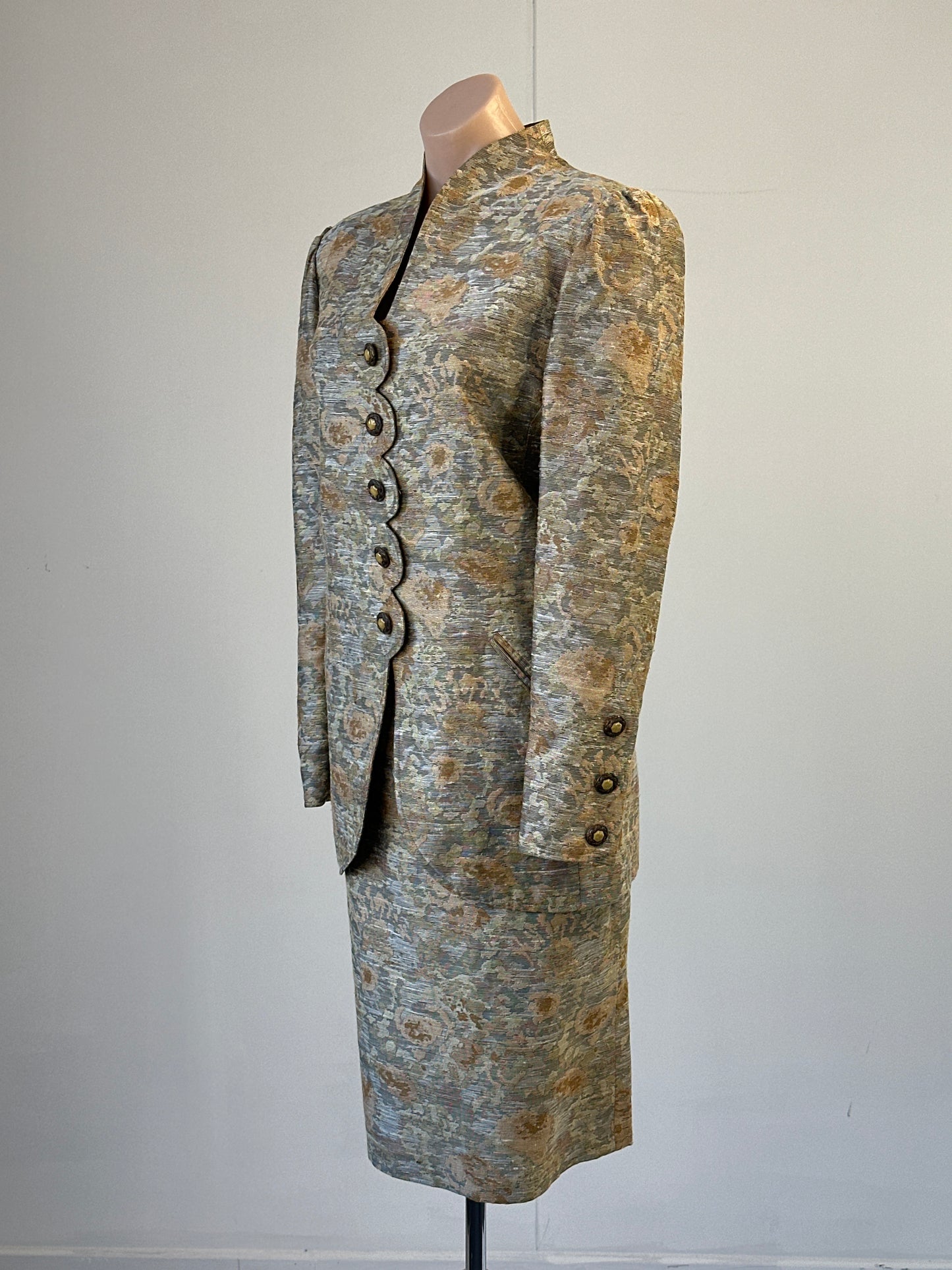 Miss Deb | NZ | vintage 80's | skirt & jacket set | size 10 | midi length | made in NZ