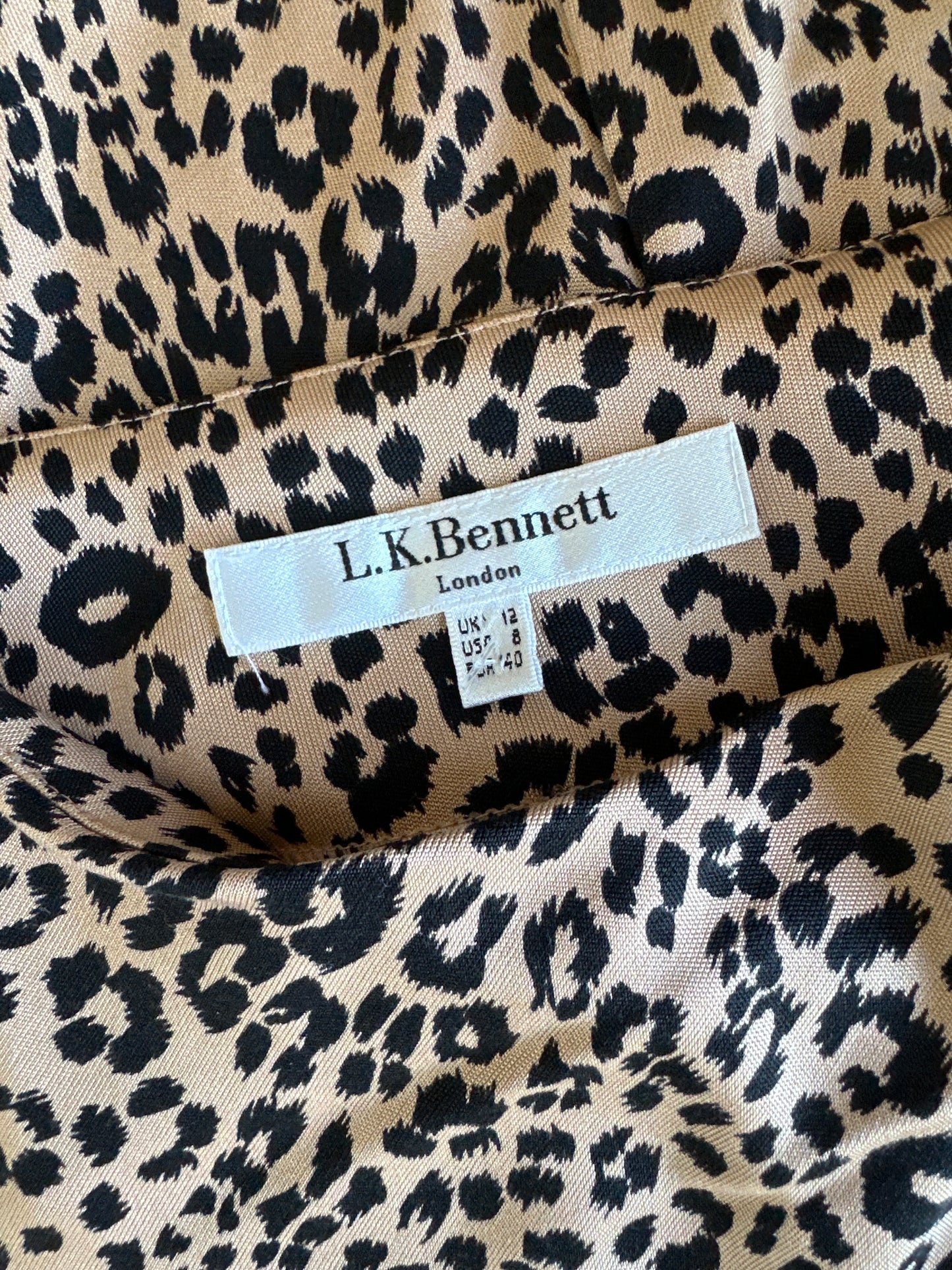 LK Bennett | London | dress | size 12 | knee length | 100% silk