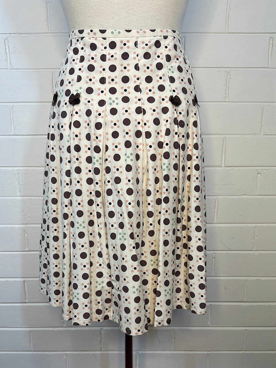 Alannah Hill | skirt | size 8 | knee length | silk linen blend | made in Australia 🇦🇺