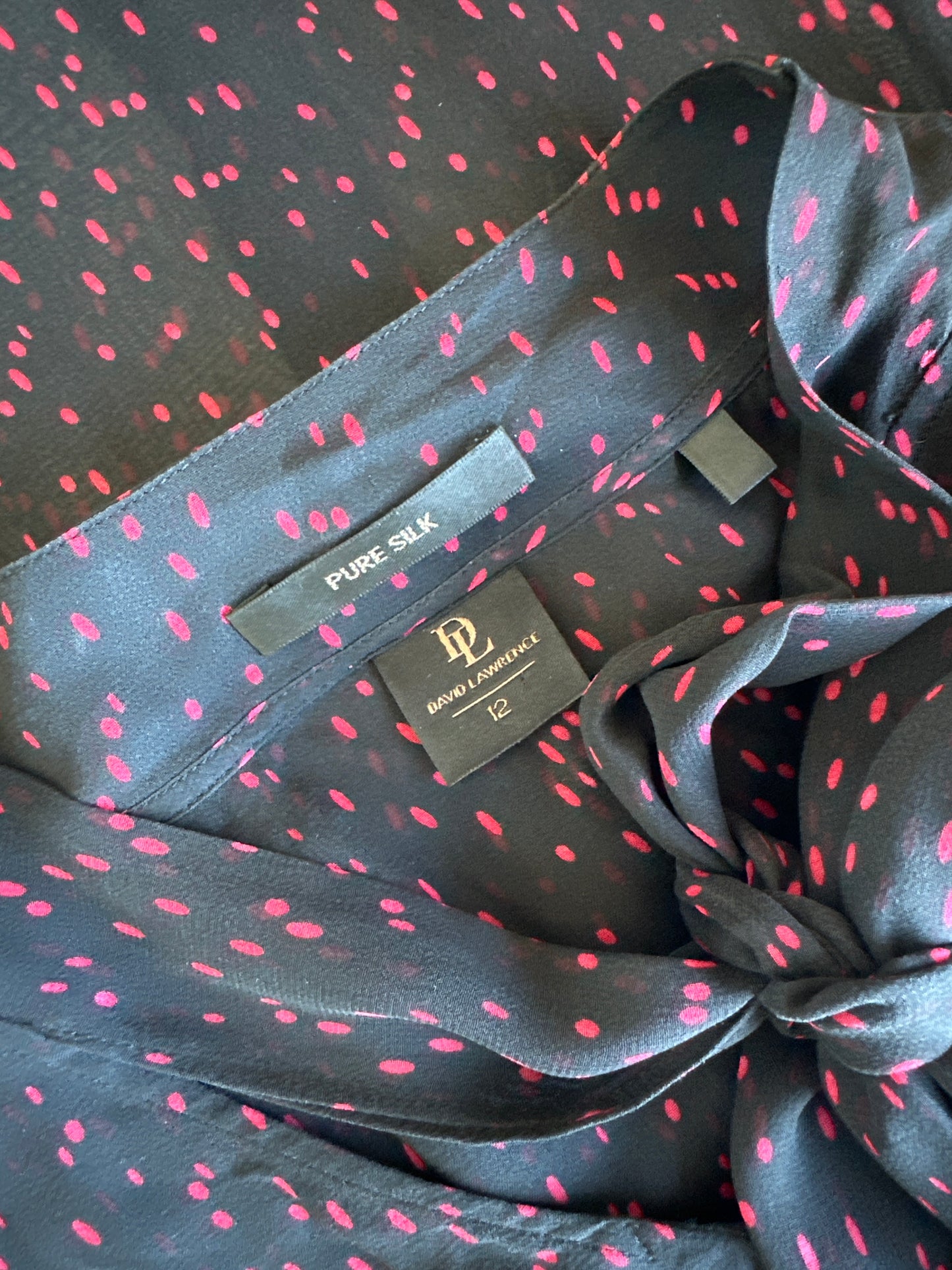 David Lawrence | shirt | size 12 | long sleeve | 100% silk