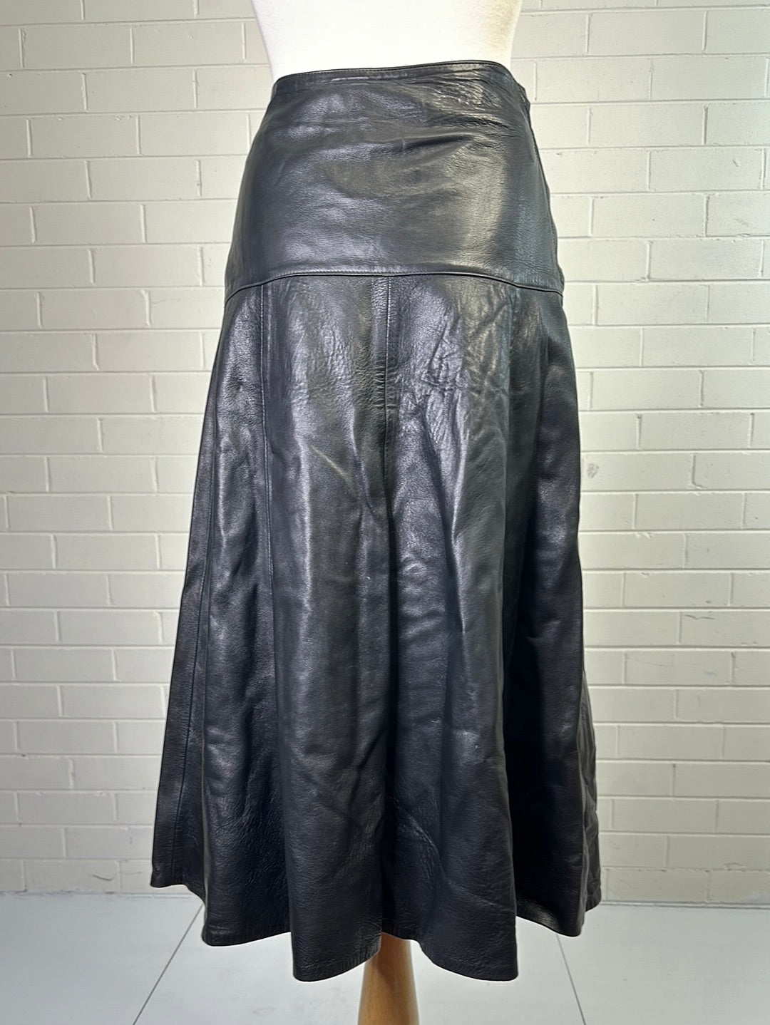 Jake Palerues | vintage 80's | skirt | size 10 | midi length | leather