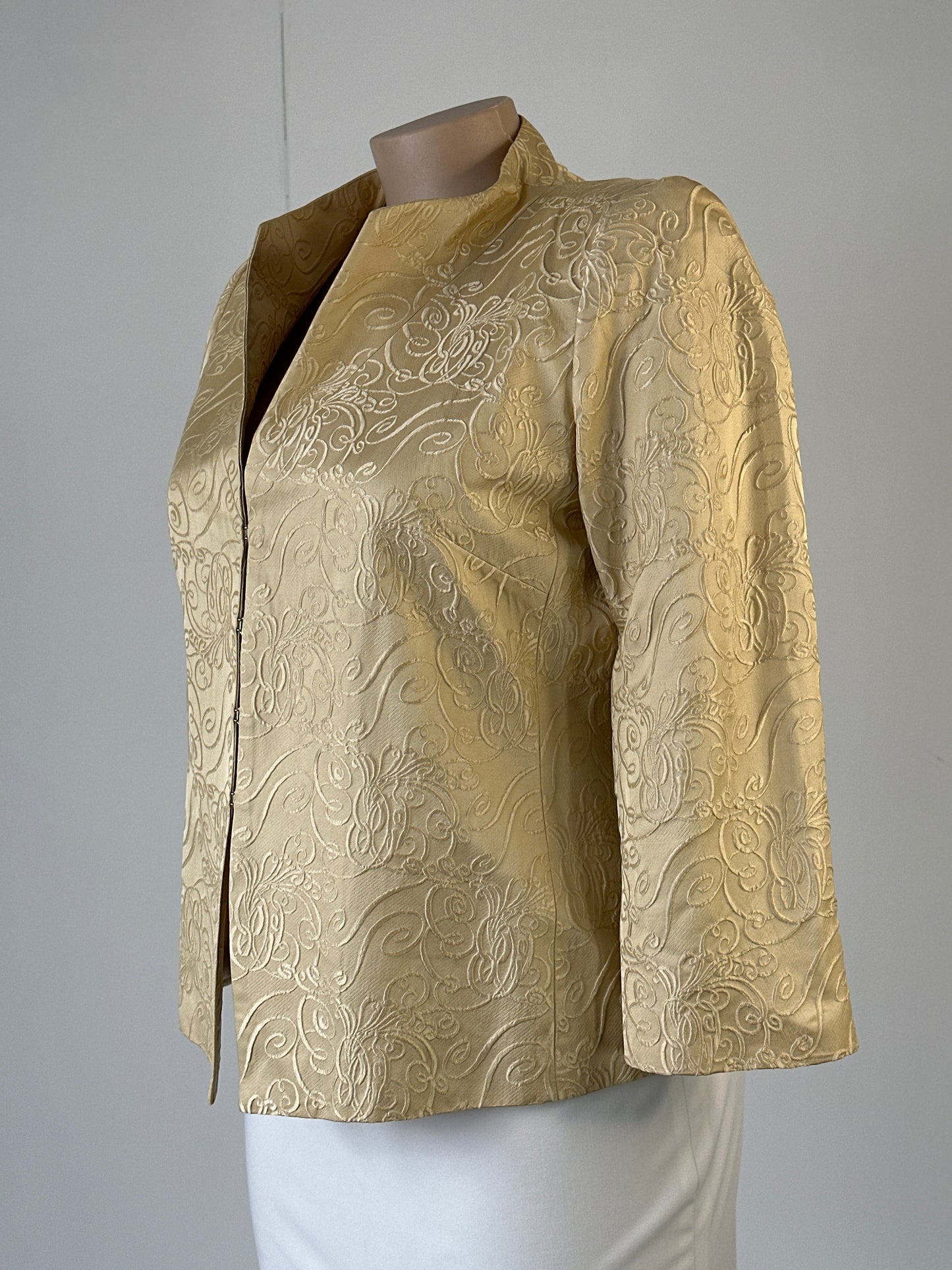 Blooms | vintage 90's jacket | size 16 | open front | 100% silk | made in Australia