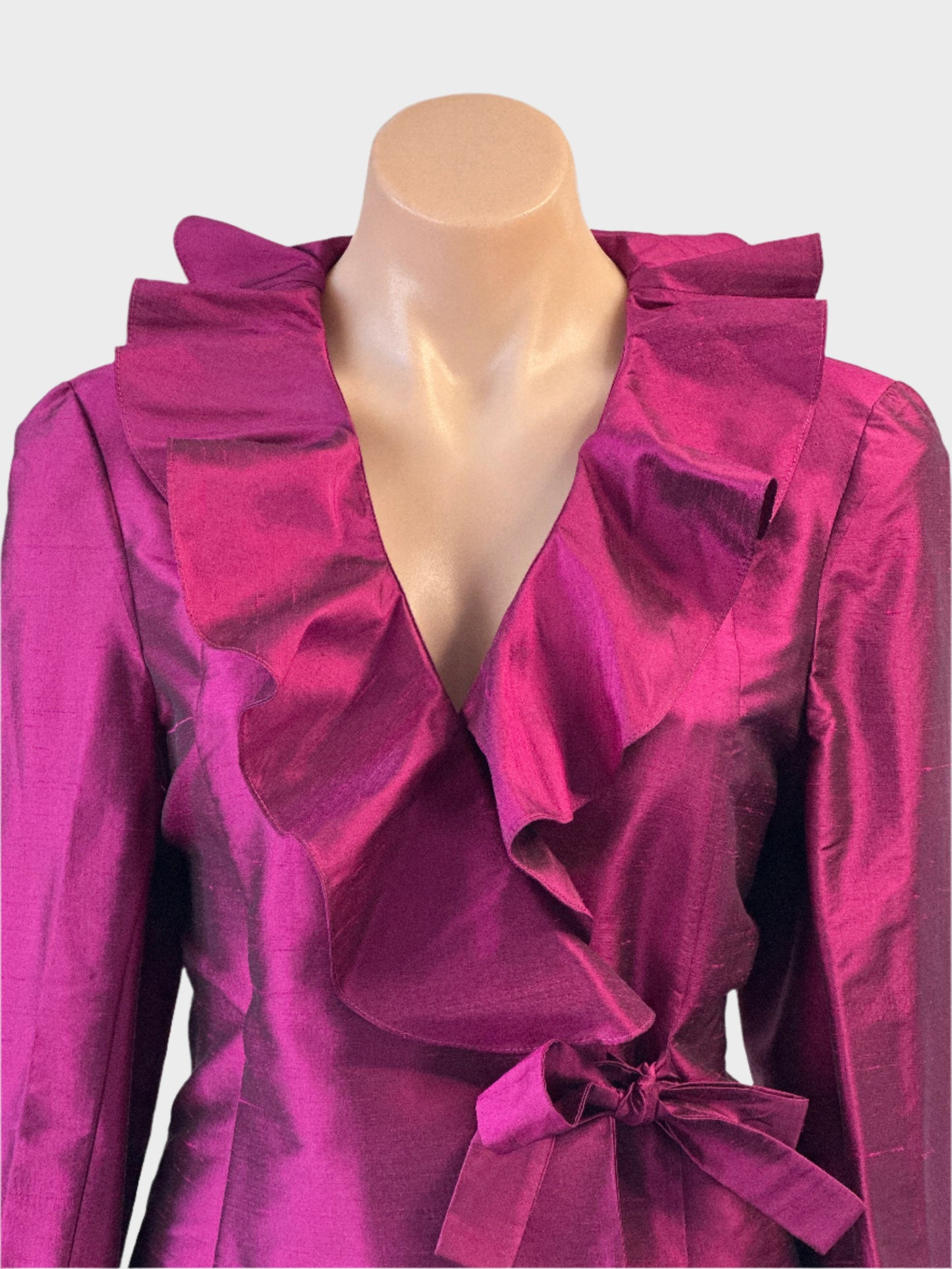 Perri Cutten | vintage 90's | top | size 10 | three quarter sleeve | 100% silk | made in Australia 🇦🇺