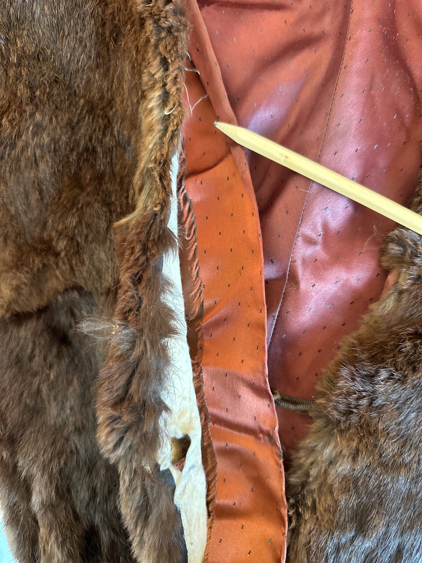 No label | vintage 30's | fur stole | one size | tie front