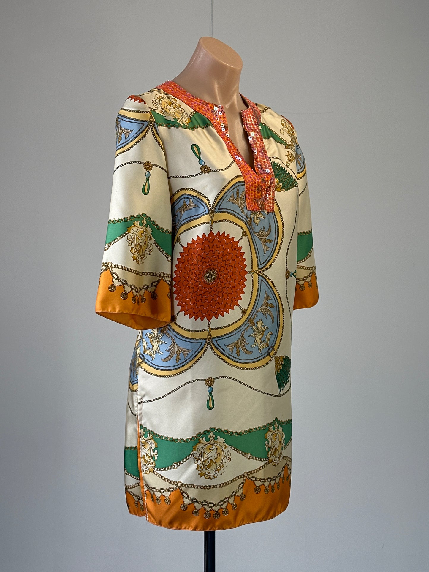 Sarissa | top | size 8 | three quarter sleeve | 100% silk