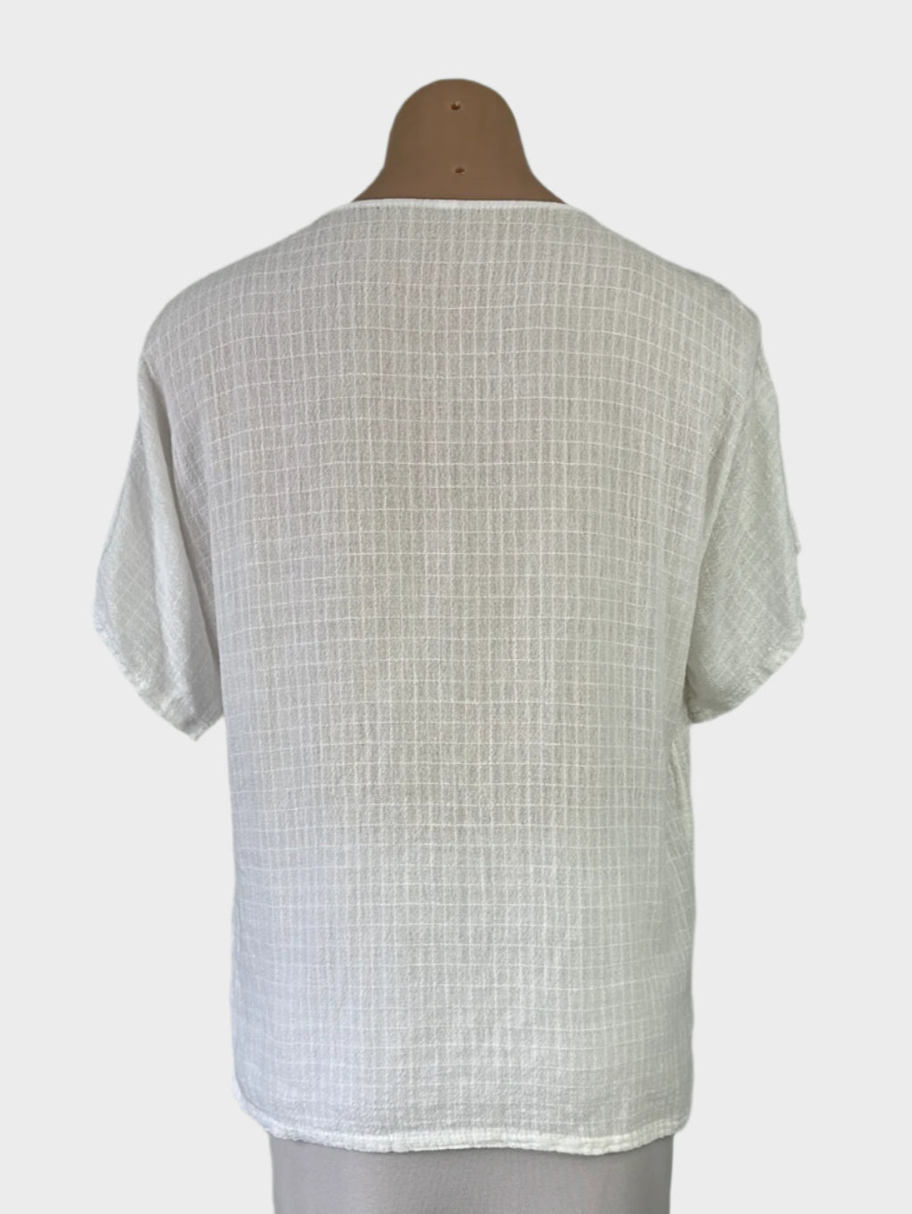 No label | top | size 10 | short sleeve | hand embroidery