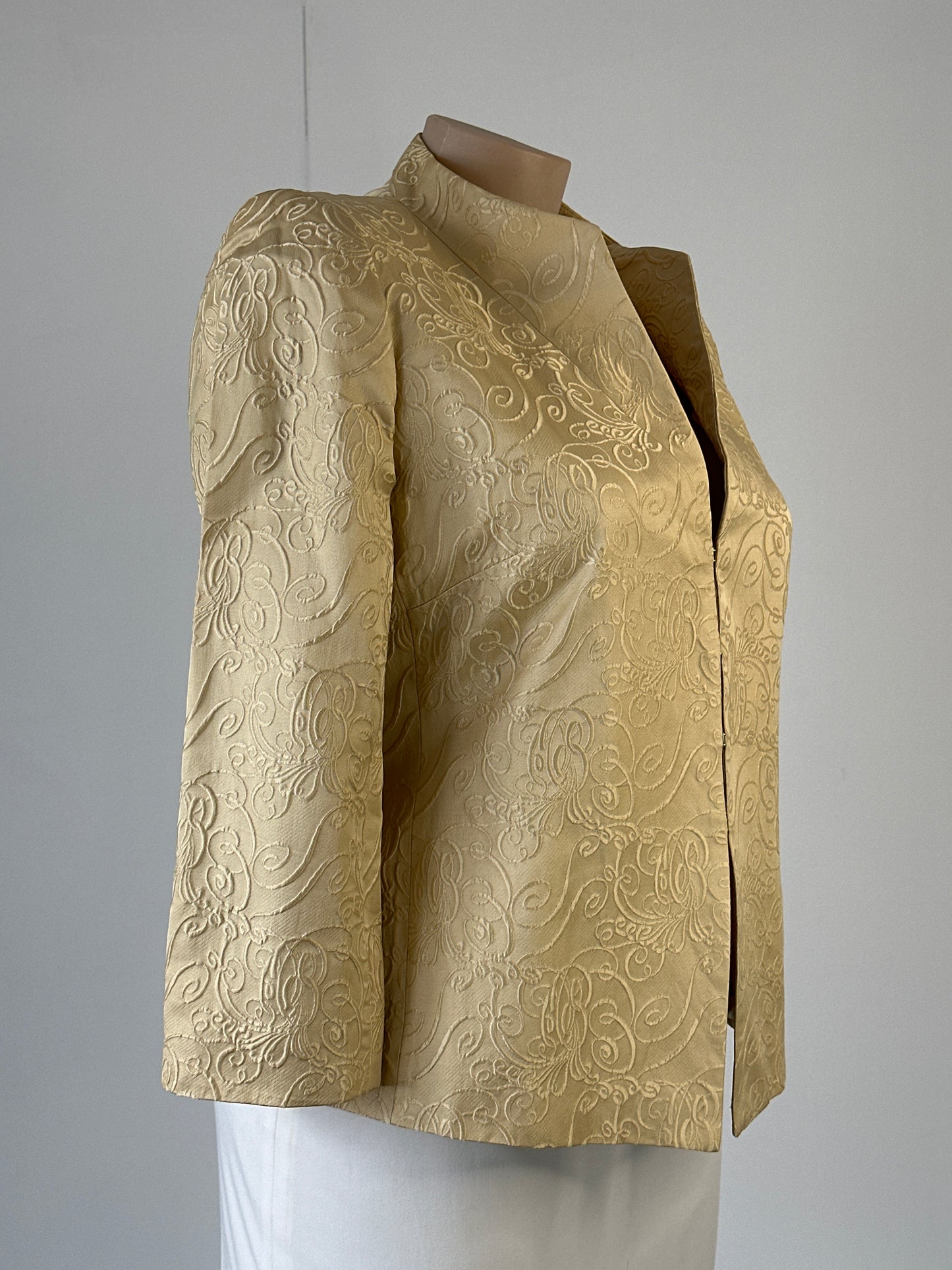 Blooms | vintage 90's jacket | size 16 | open front | 100% silk | made in Australia