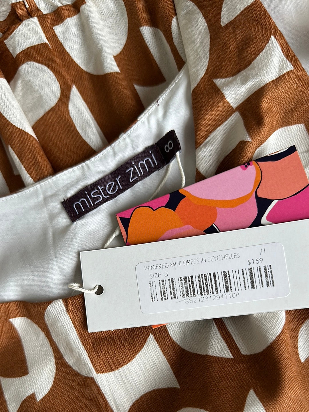 Mister Zimi | dress | size 8 | mini length | cotton linen blend | new with tags