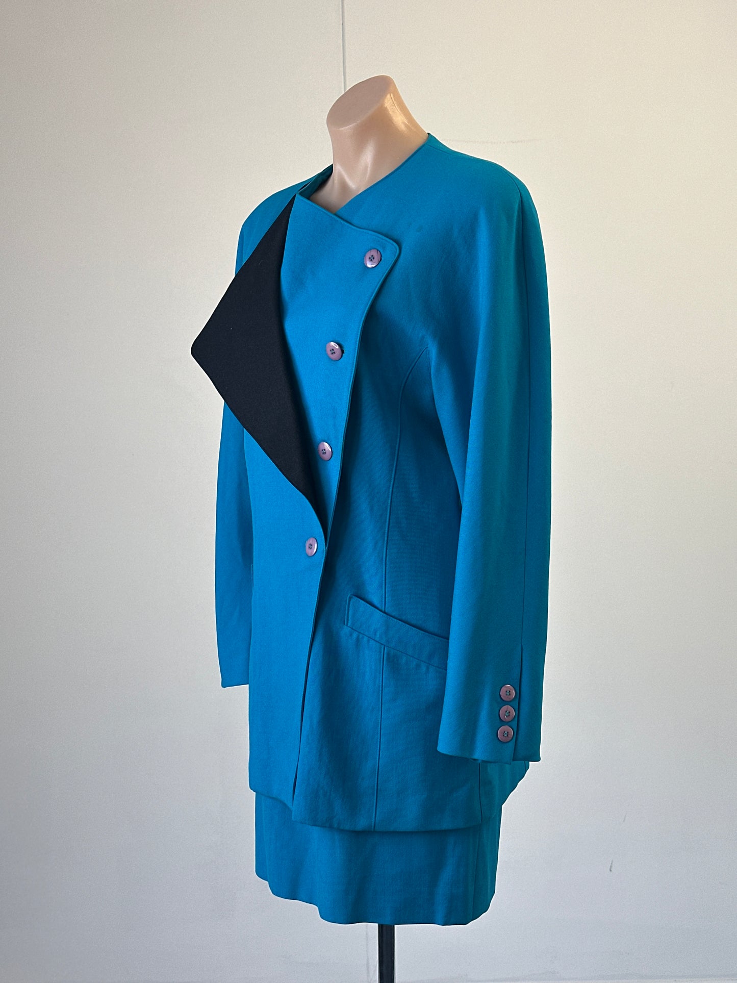DIGBYS | vintage 80's | skirt & jacket set | size 14 | knee length | 100% wool | made in Italy