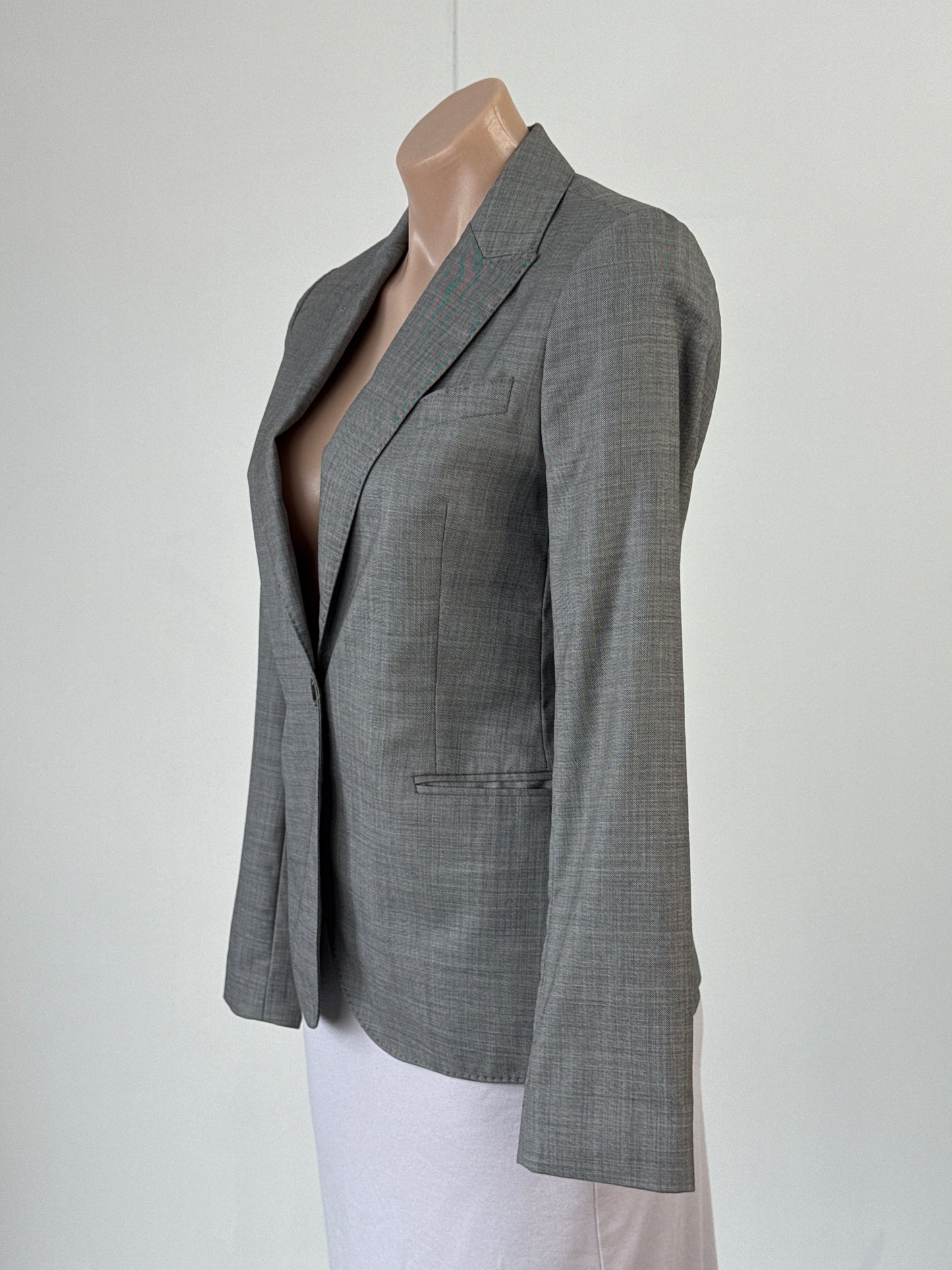 Herringbone | jacket | size 8 | single breasted | 100% wool