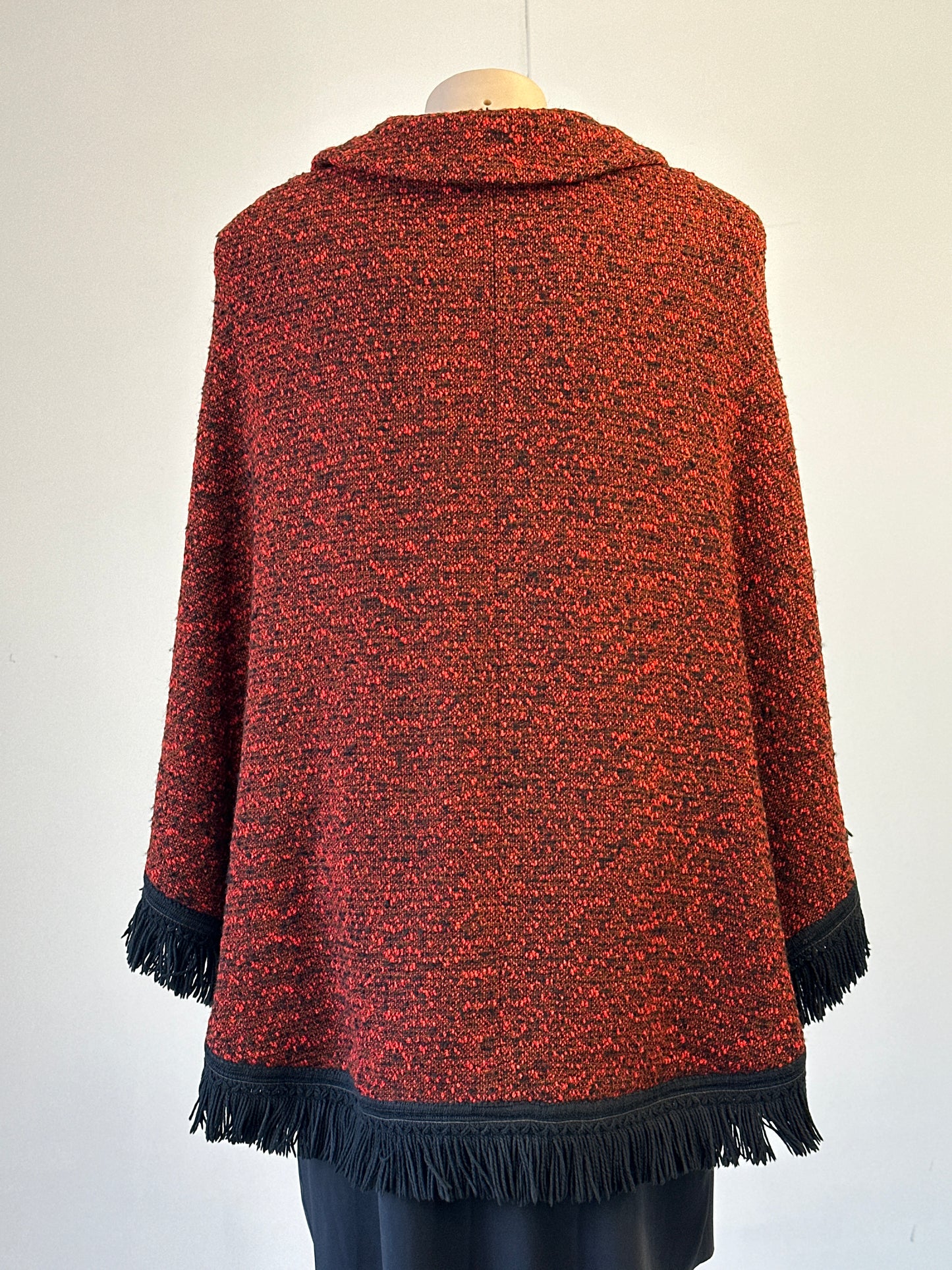 No label - home sewn | vintage 60's | poncho | one size | collared