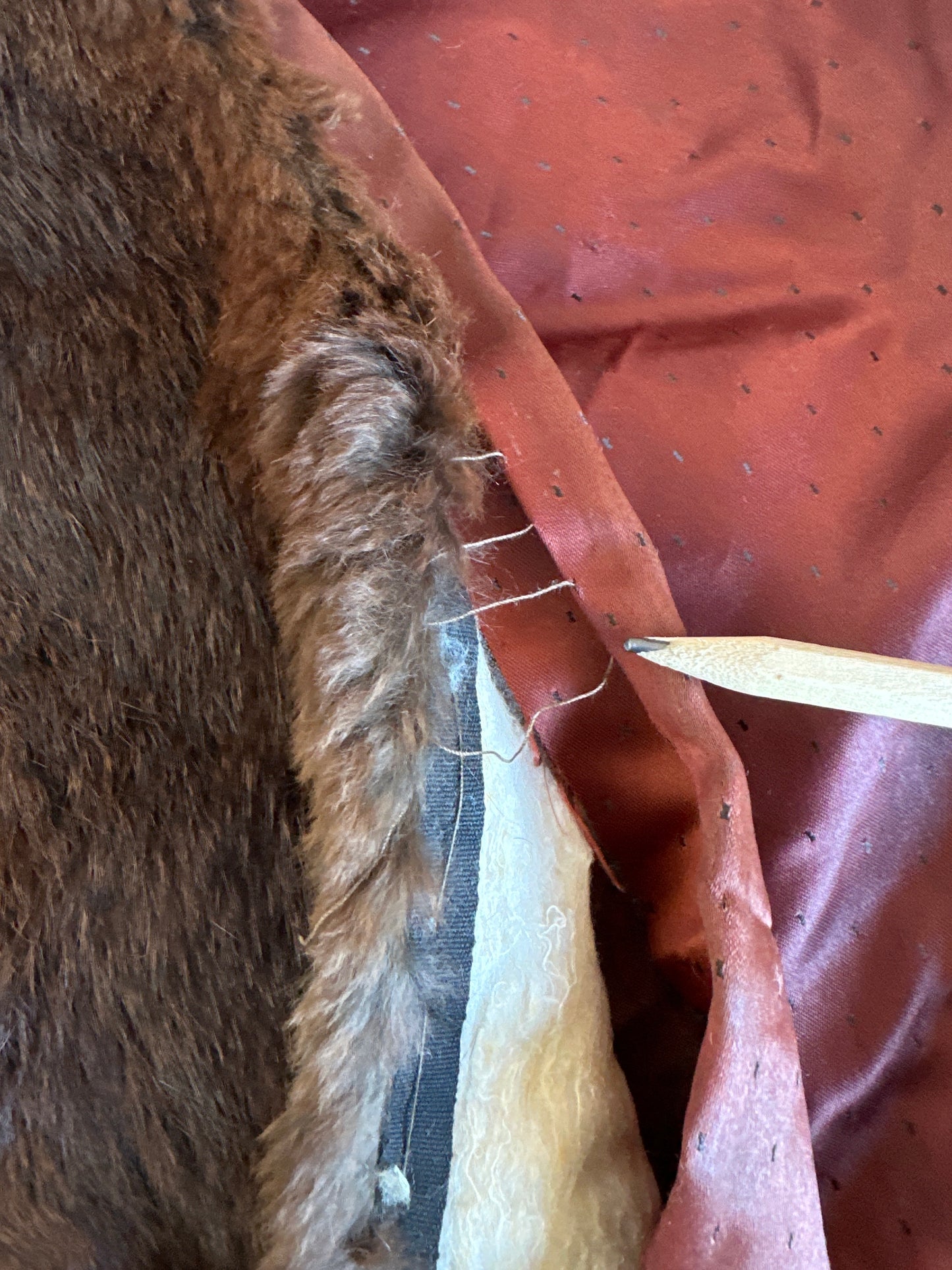 No label | vintage 30's | fur stole | one size | tie front