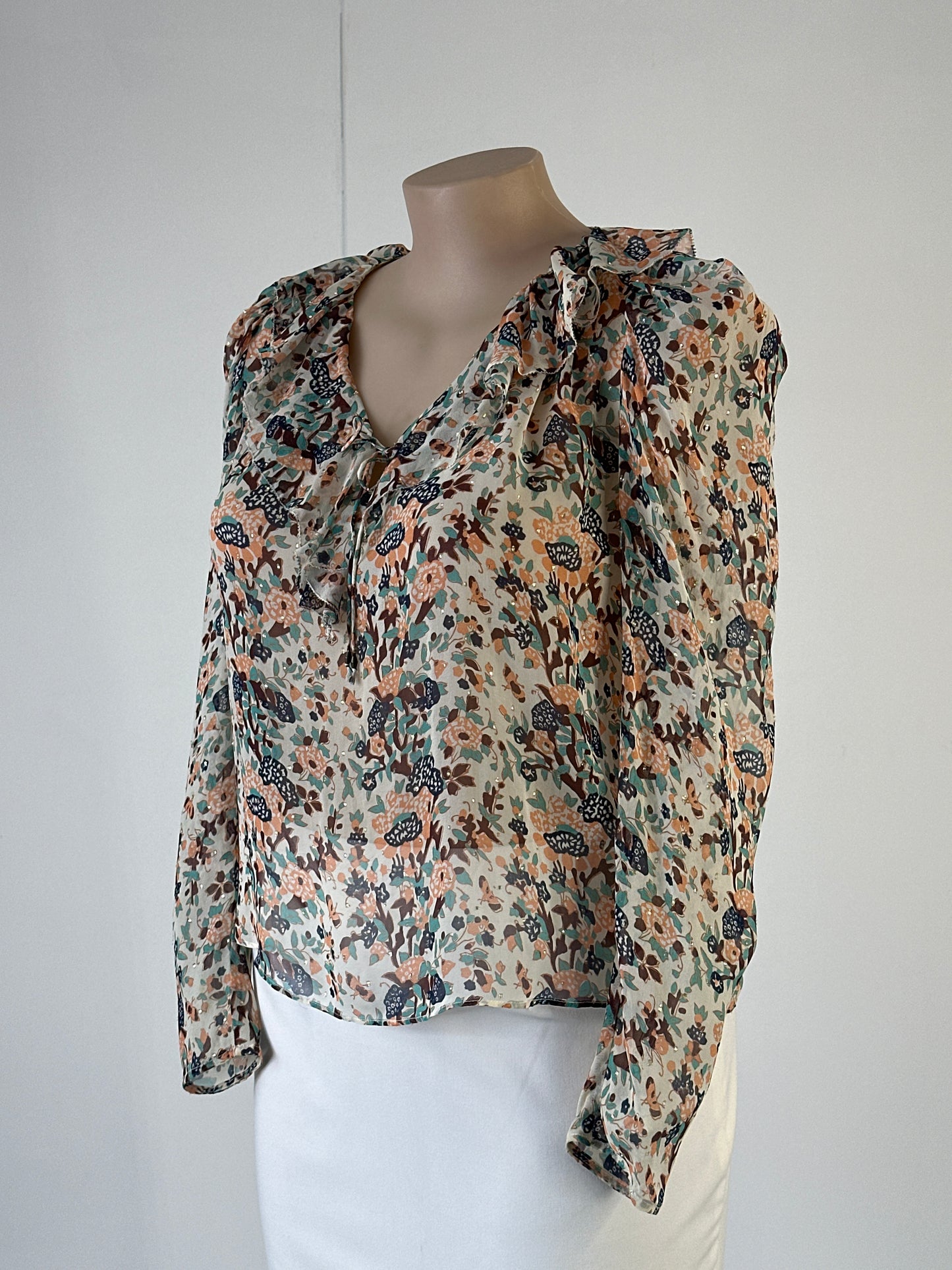 Ulla Johnson | New York | top | size 14 | long sleeve | 100% silk
