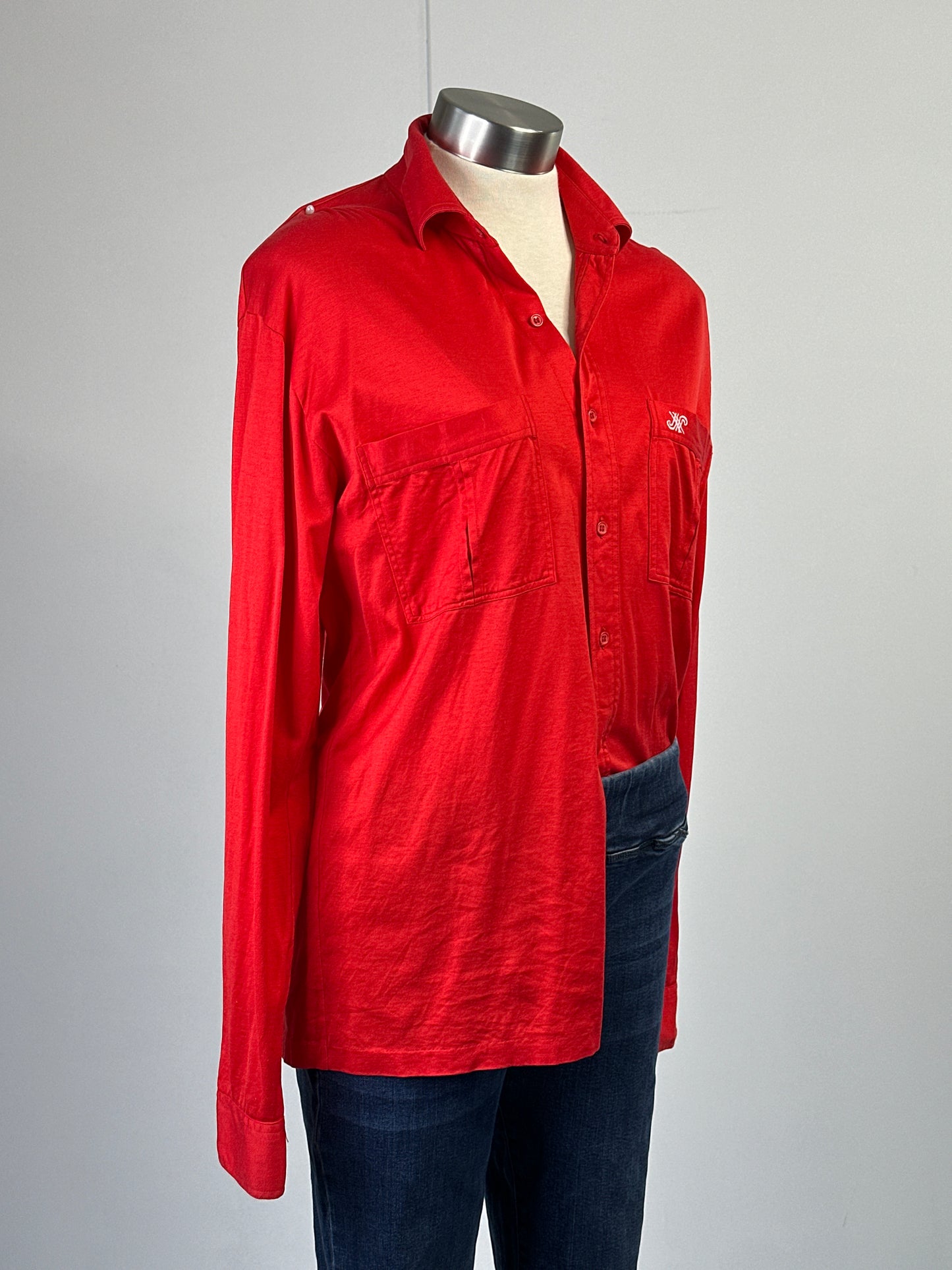 Jaeger | London | vintage 70's | shirt | size 12 | long sleeve | 100% cotton | made in Italy