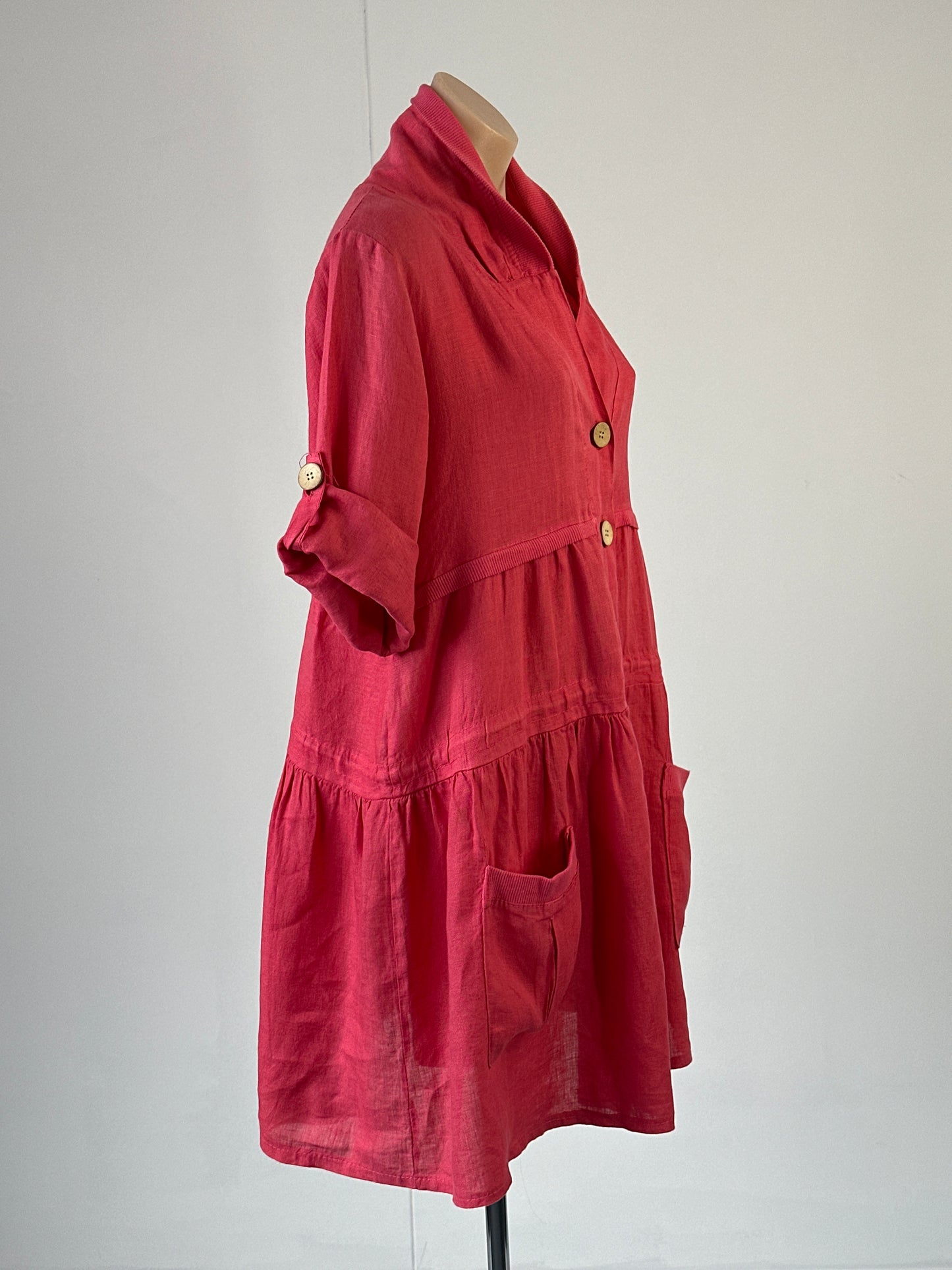 Made in Italy | dress | size 12 | knee length | 100% linen | made in Italy