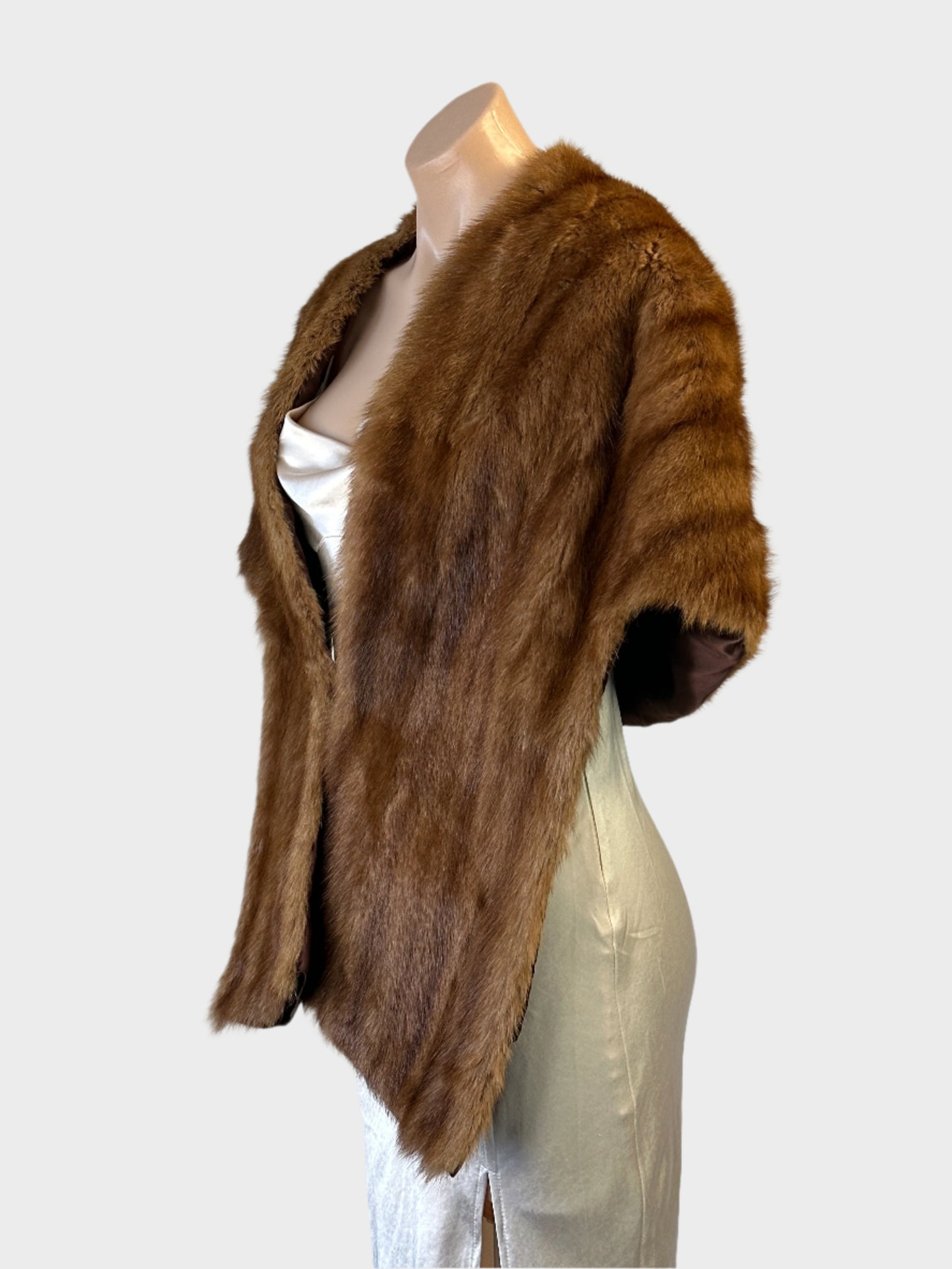 No label | vintage 60's | fur stole | one size | open front