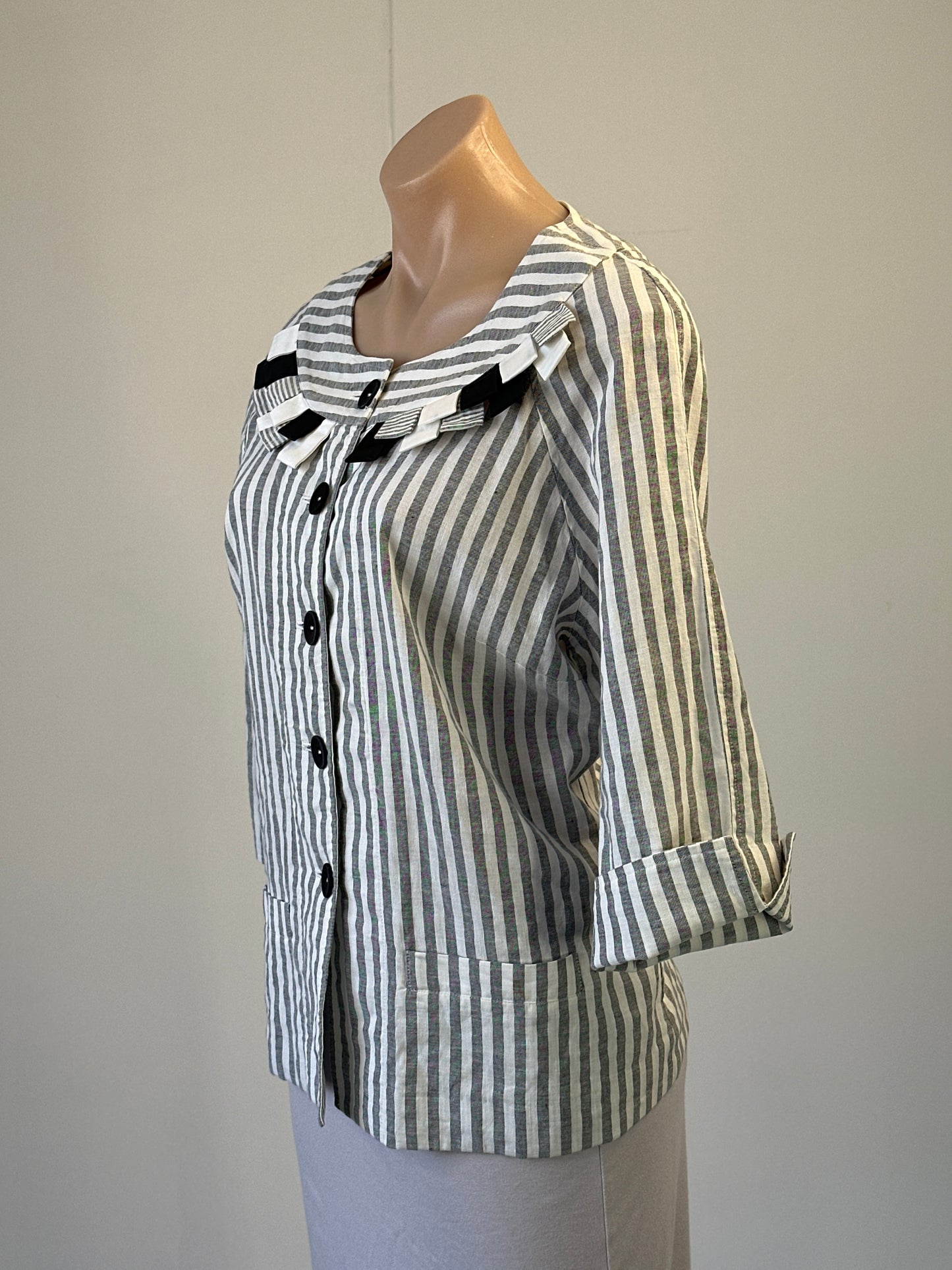 Gay Naffine | jacket | size 16 | single breasted | cotton linen blend