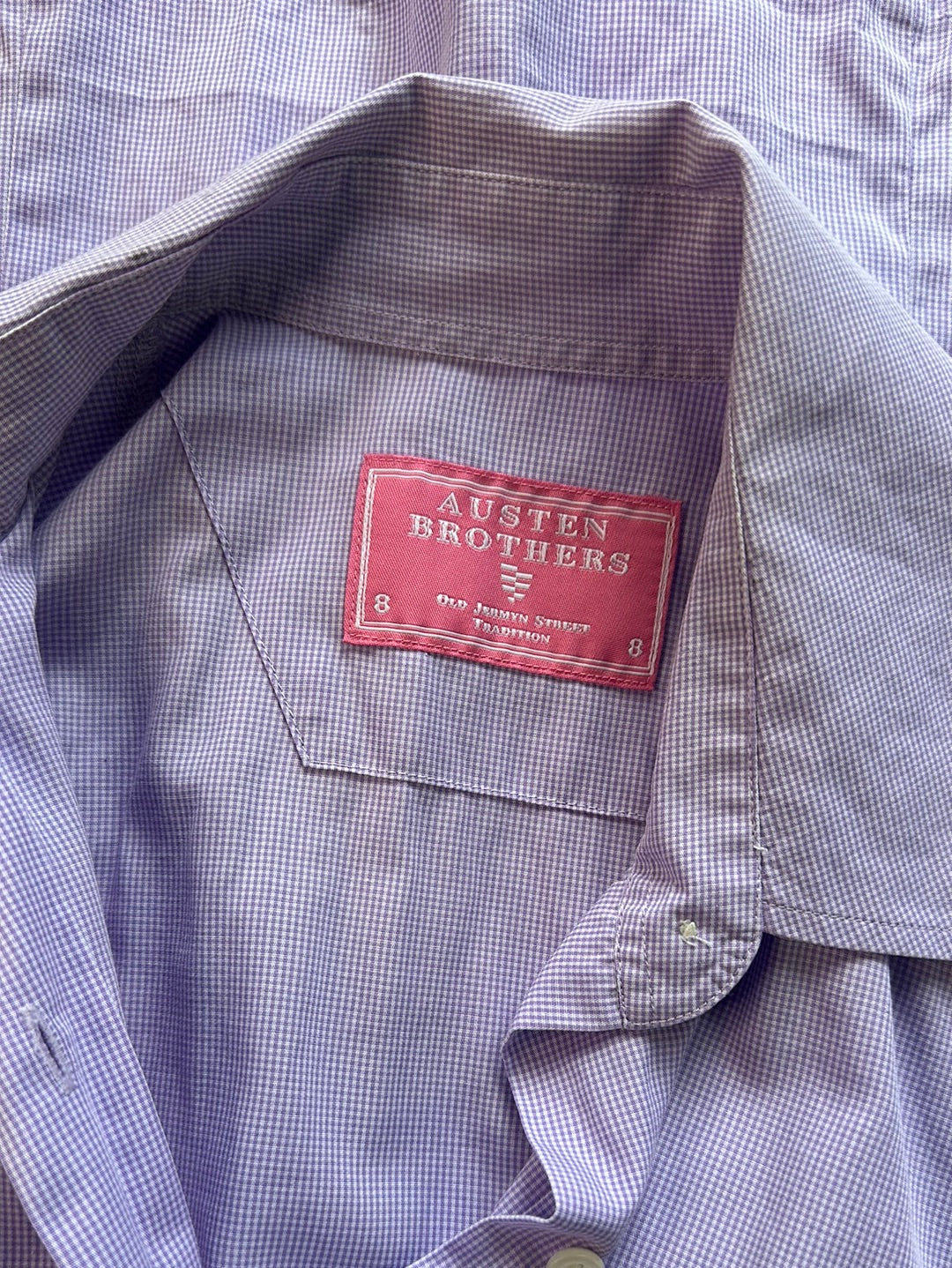 Austen Brothers | London | shirt | size 8 | three quarter sleeve | 100% cotton