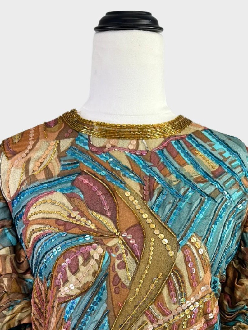 Judith Ann Creations | New York | vintage 80's | dress | size 8 | knee length | 100% silk