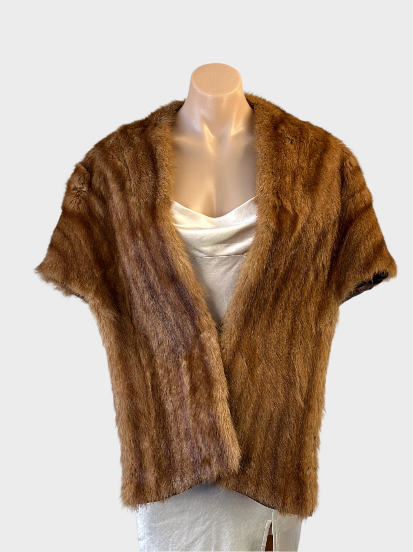 No label | vintage 60's | fur stole | one size | open front