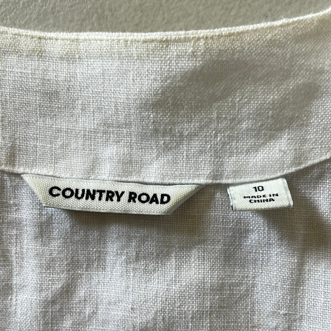 Country Road | top | size 10 | long sleeve | 100% linen