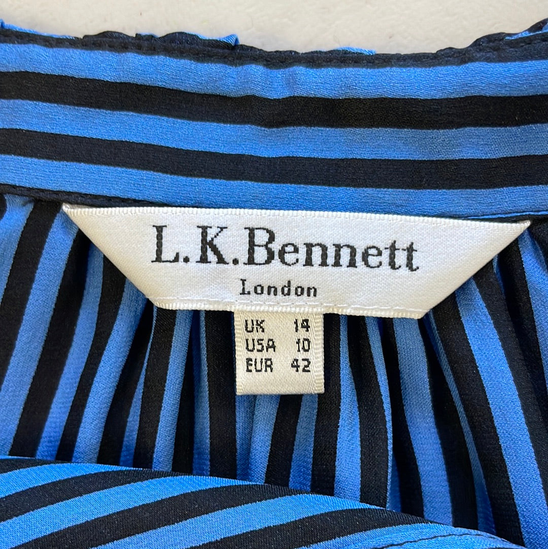 LK Bennett | London | shirt | size 14 | long sleeve | 100% silk