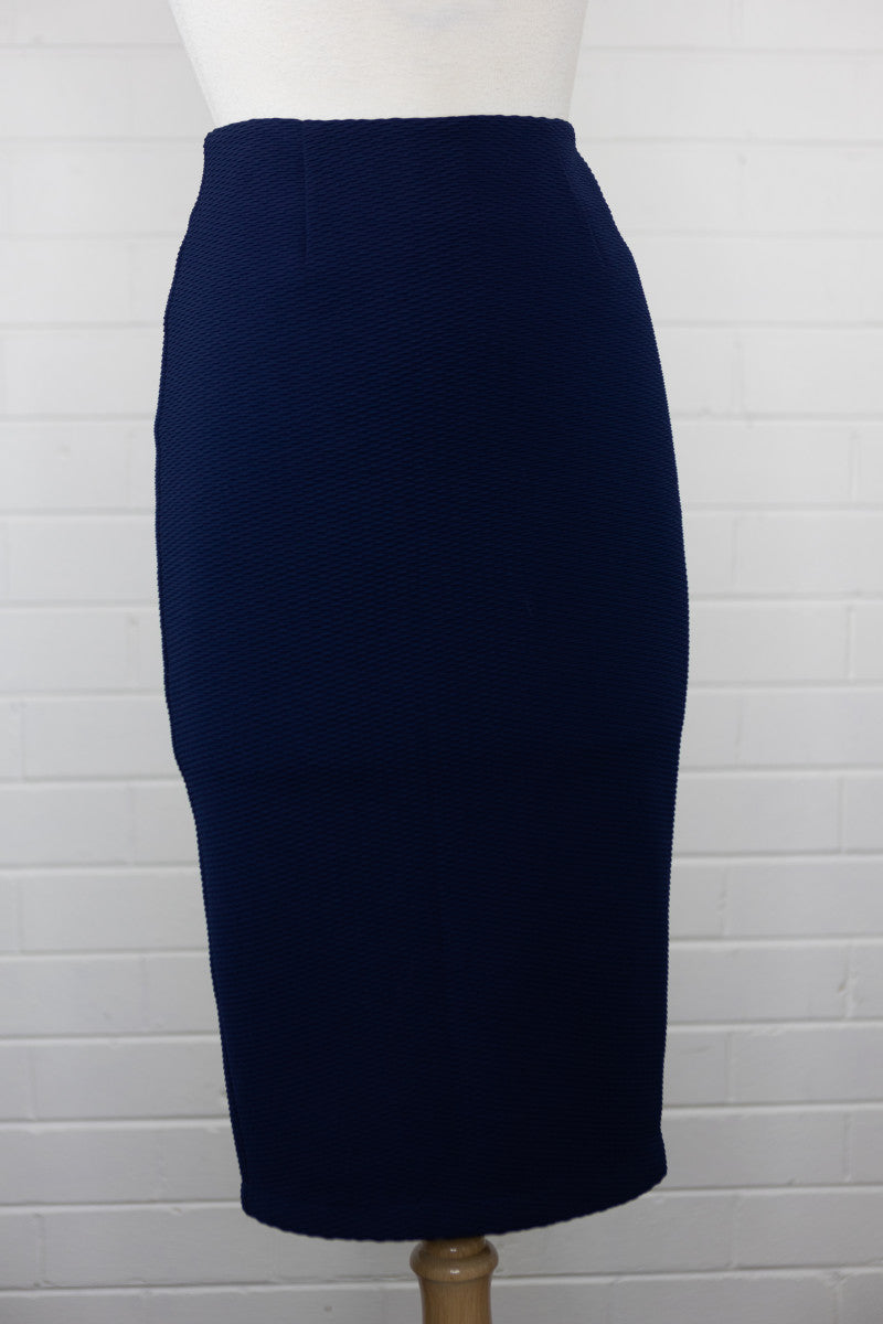 Navy blue pencil outlet skirt size 10