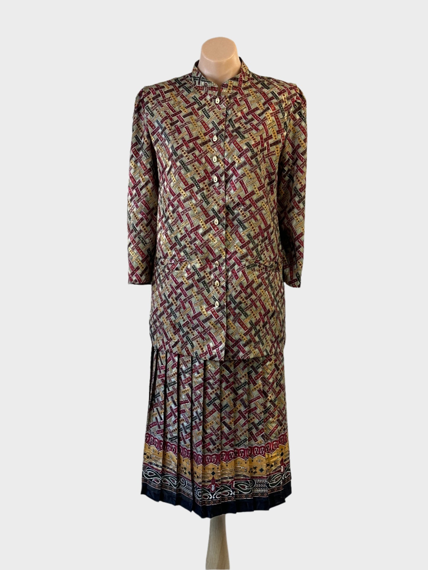 Stitches | vintage 80's | skirt & shirt set | size 14 | length