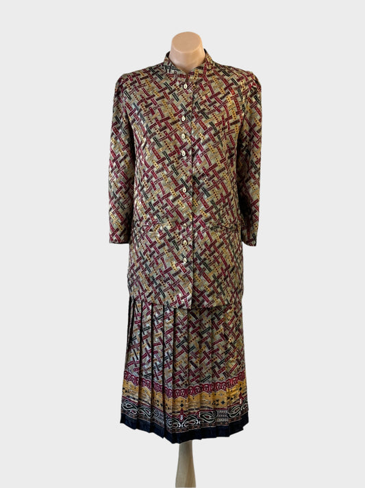 Stitches | vintage 80's | skirt & shirt set | size 14 | length