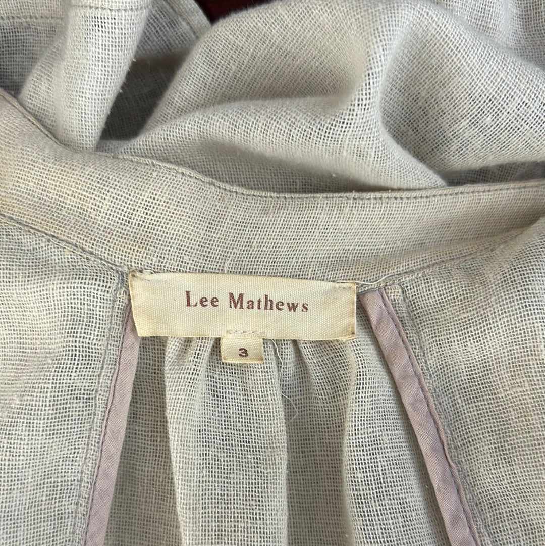 Lee Mathews | vest | size 12 | open front | linen cotton blend