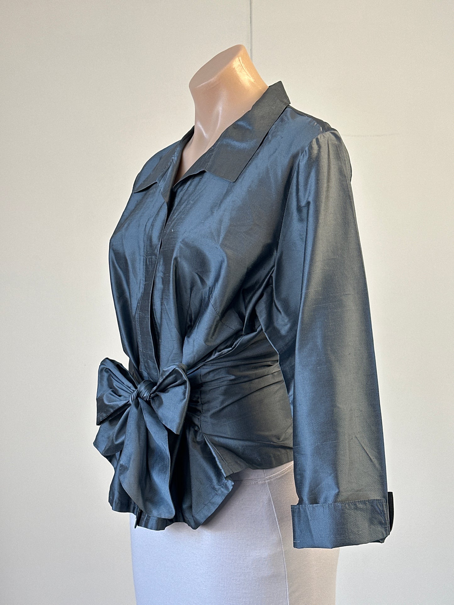 daronne naturelle | vintage 90's | shirt | size 16 | three quarter sleeve | 100% silk