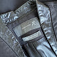 Arthur Galan | jacket | size 8 | single breasted | cotton wool blend with leather trim