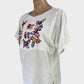 No label | top | size 10 | short sleeve | hand embroidery