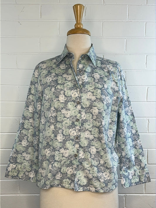 Laura Ashley | UK | shirt | size 12 | three quarter sleeve | 100% cotton